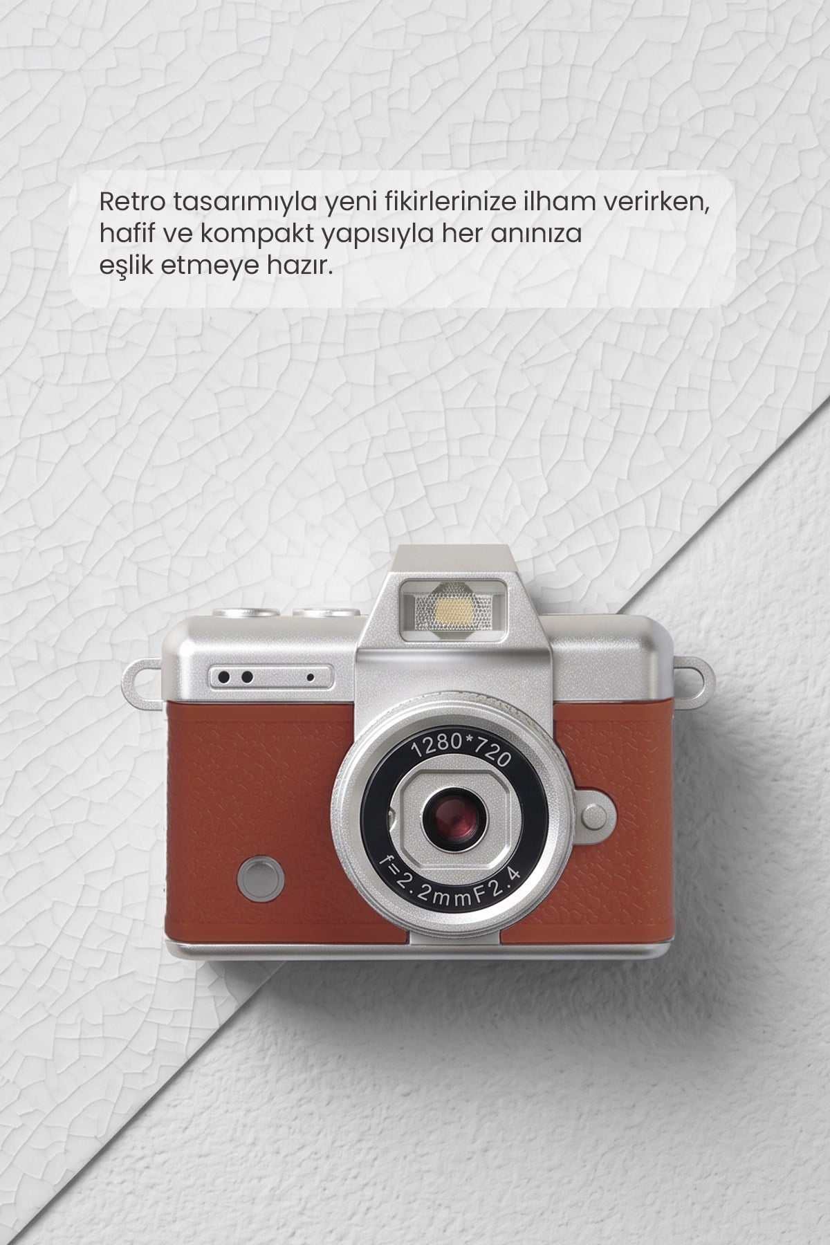 Mini Kamera Dönen Ekran Flaşlı Selfie Video Vlog Kamerası Anahtarlık LK-027 