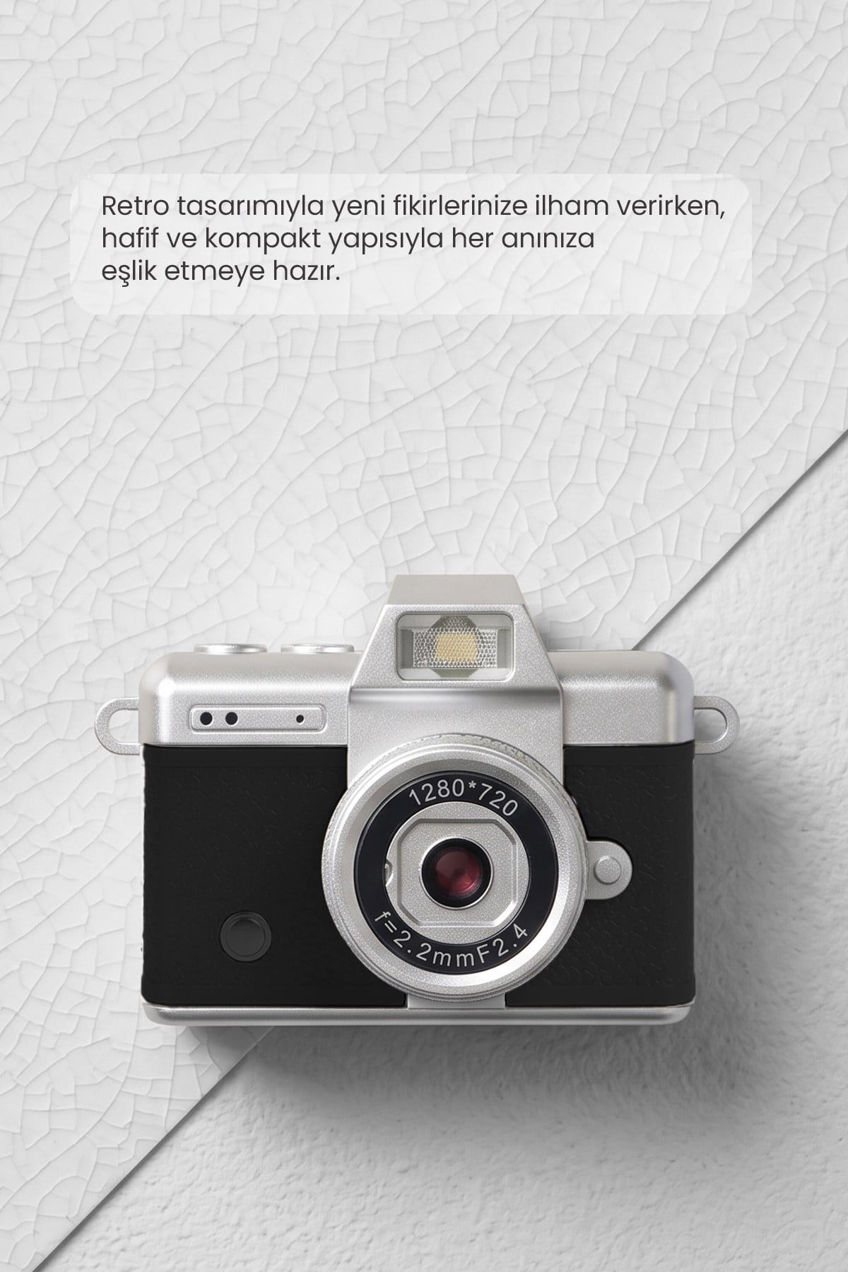 Mini Kamera Dönen Ekran Flaşlı Selfie Video Vlog Kamerası Anahtarlık LK-027 