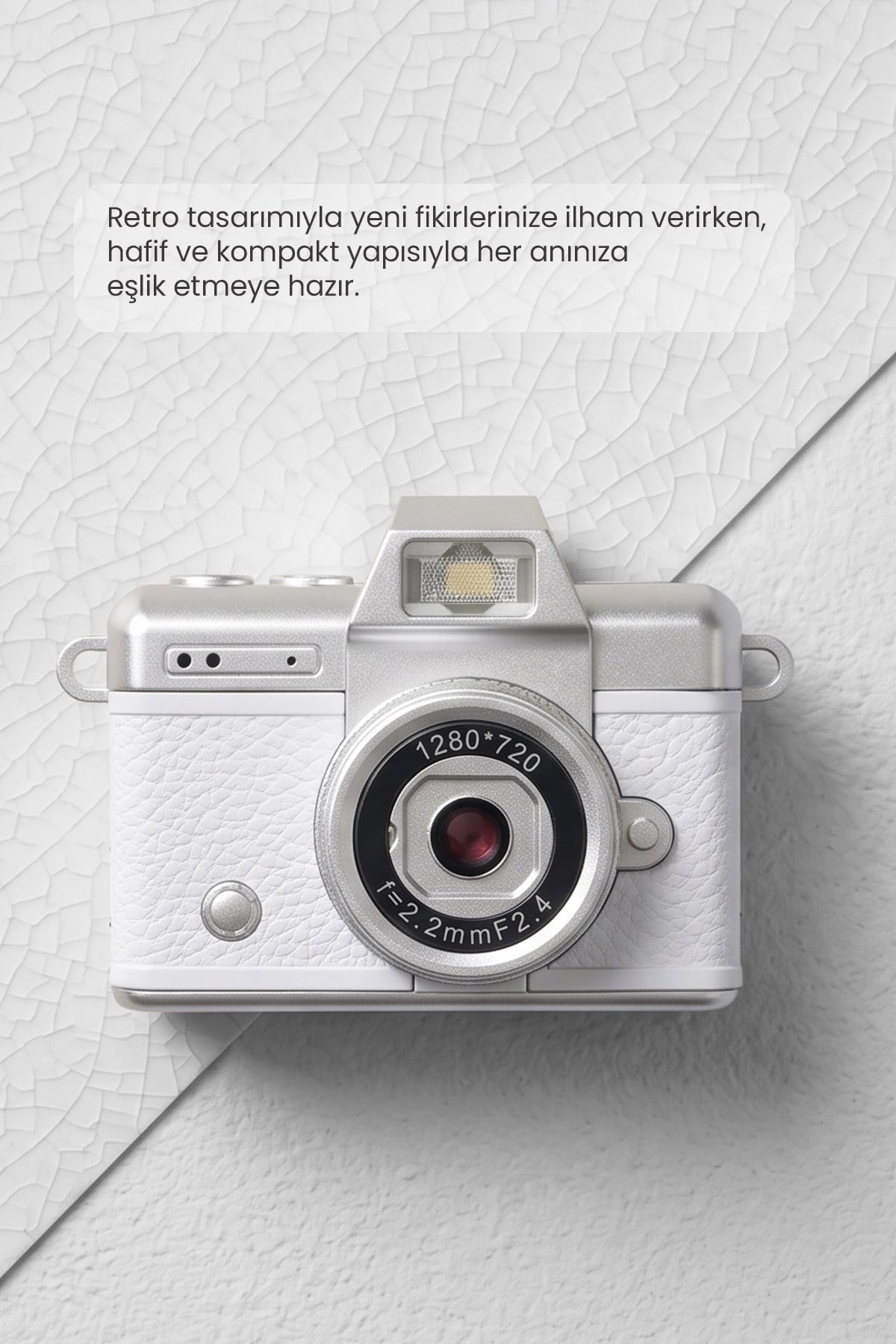 Mini Kamera Dönen Ekran Flaşlı Selfie Video Vlog Kamerası Anahtarlık LK-027 