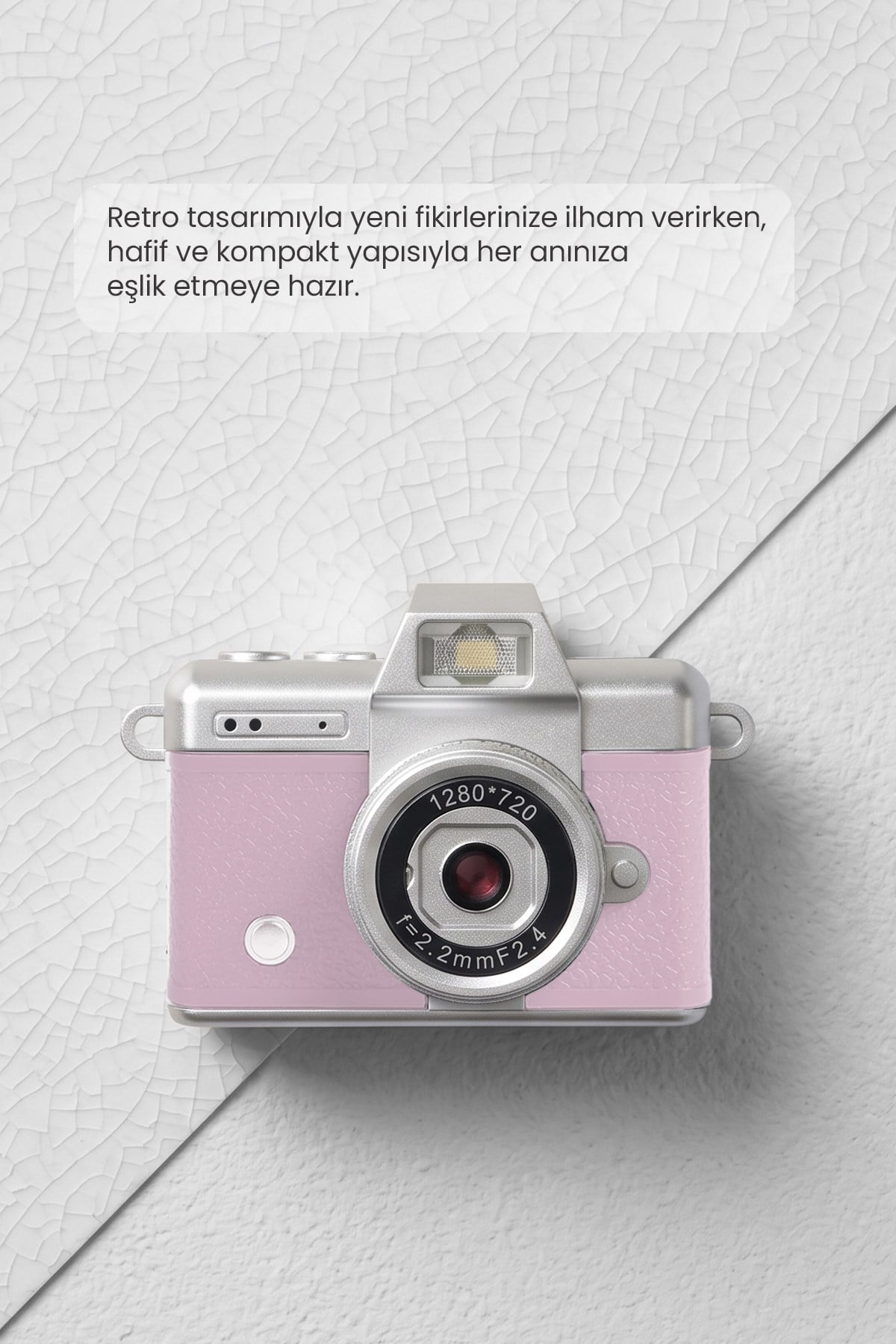 Mini Kamera Dönen Ekran Flaşlı Selfie Video Vlog Kamerası Anahtarlık LK-027 