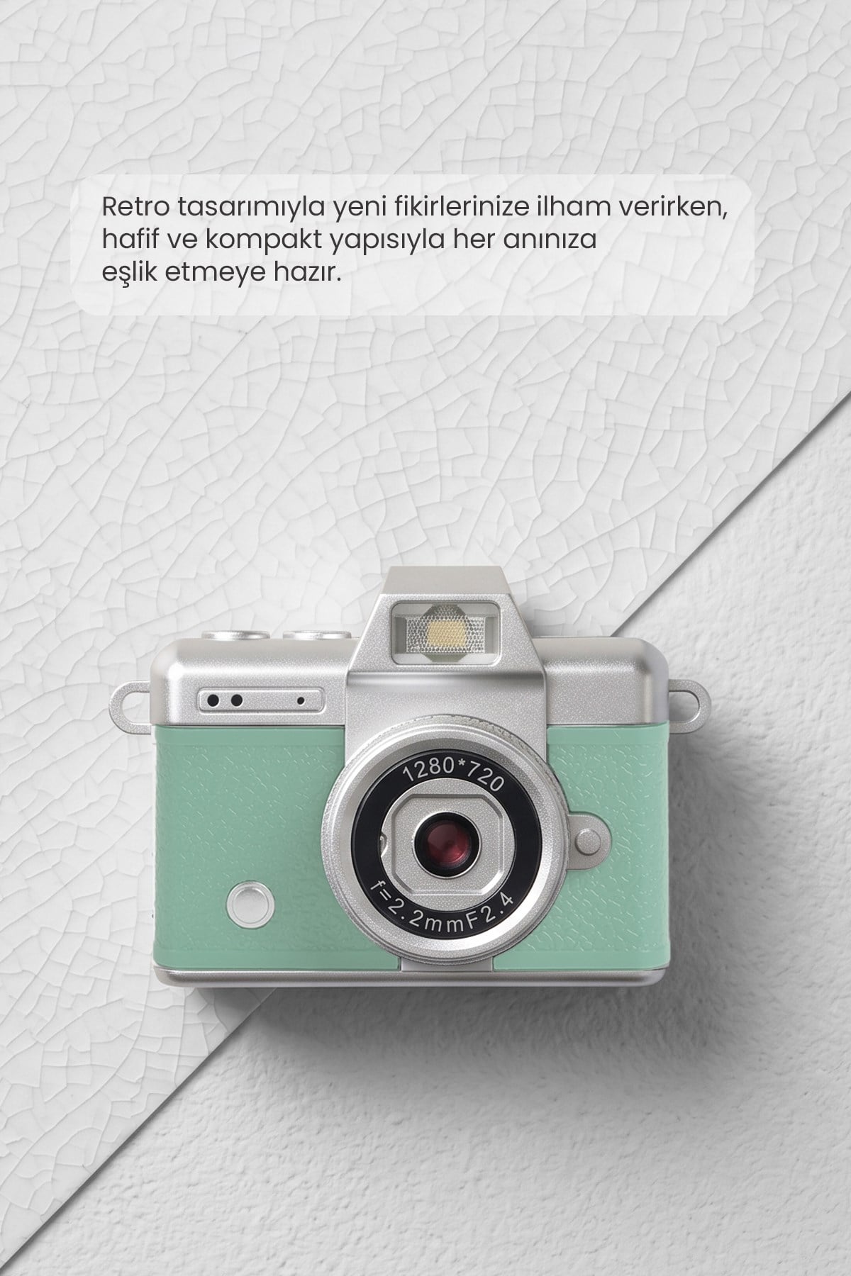 Mini Kamera Dönen Ekran Flaşlı Selfie Video Vlog Kamerası Anahtarlık LK-027 