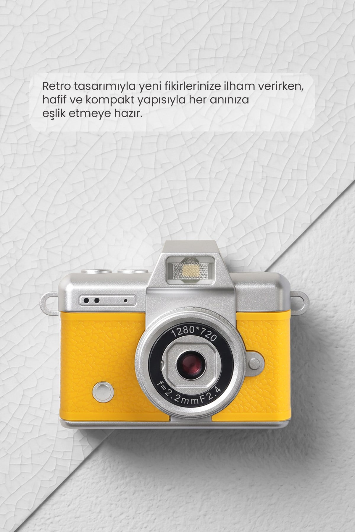 Mini Kamera Dönen Ekran Flaşlı Selfie Video Vlog Kamerası Anahtarlık LK-027 
