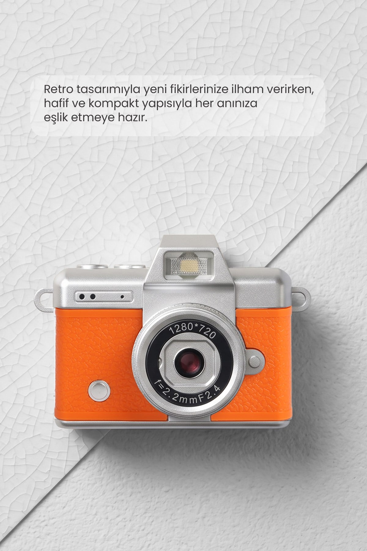 Mini Kamera Dönen Ekran Flaşlı Selfie Video Vlog Kamerası Anahtarlık LK-027 