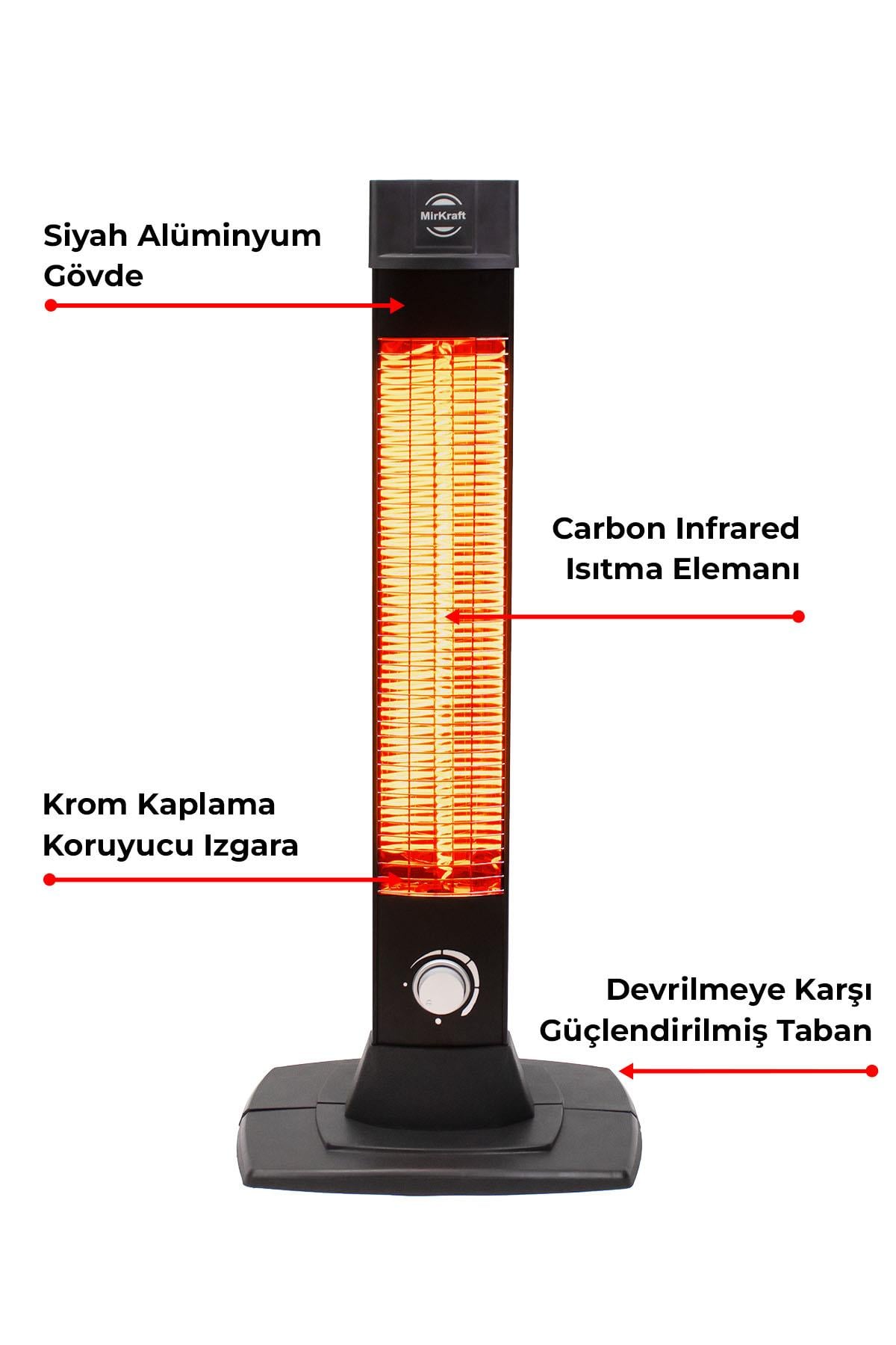 MR-ST3452 BL 2500W Dikey Elektrikli Isıtıcı