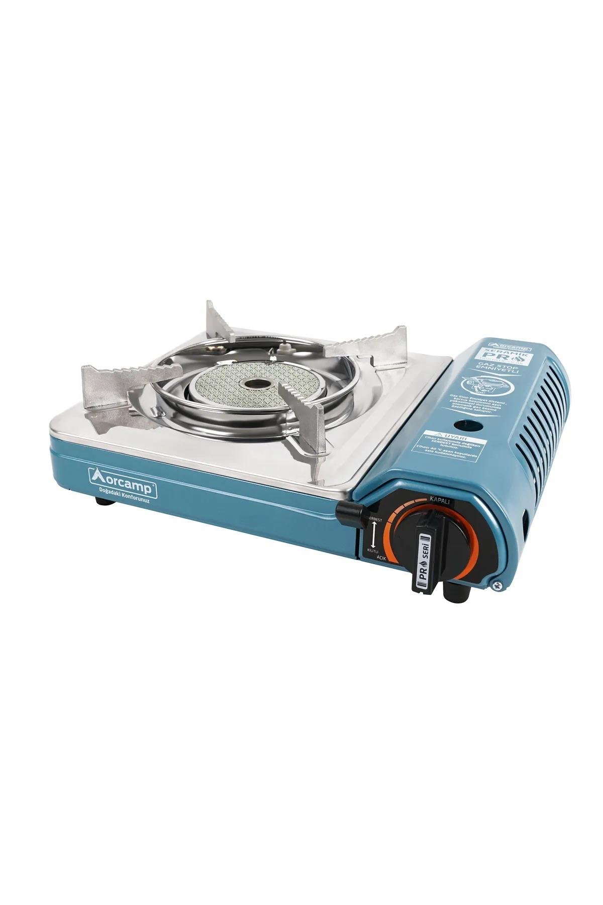 Orcamp Pro Seramik Portatif Ocak Gaz Stop Emniyetli Mavi (Ck-508)