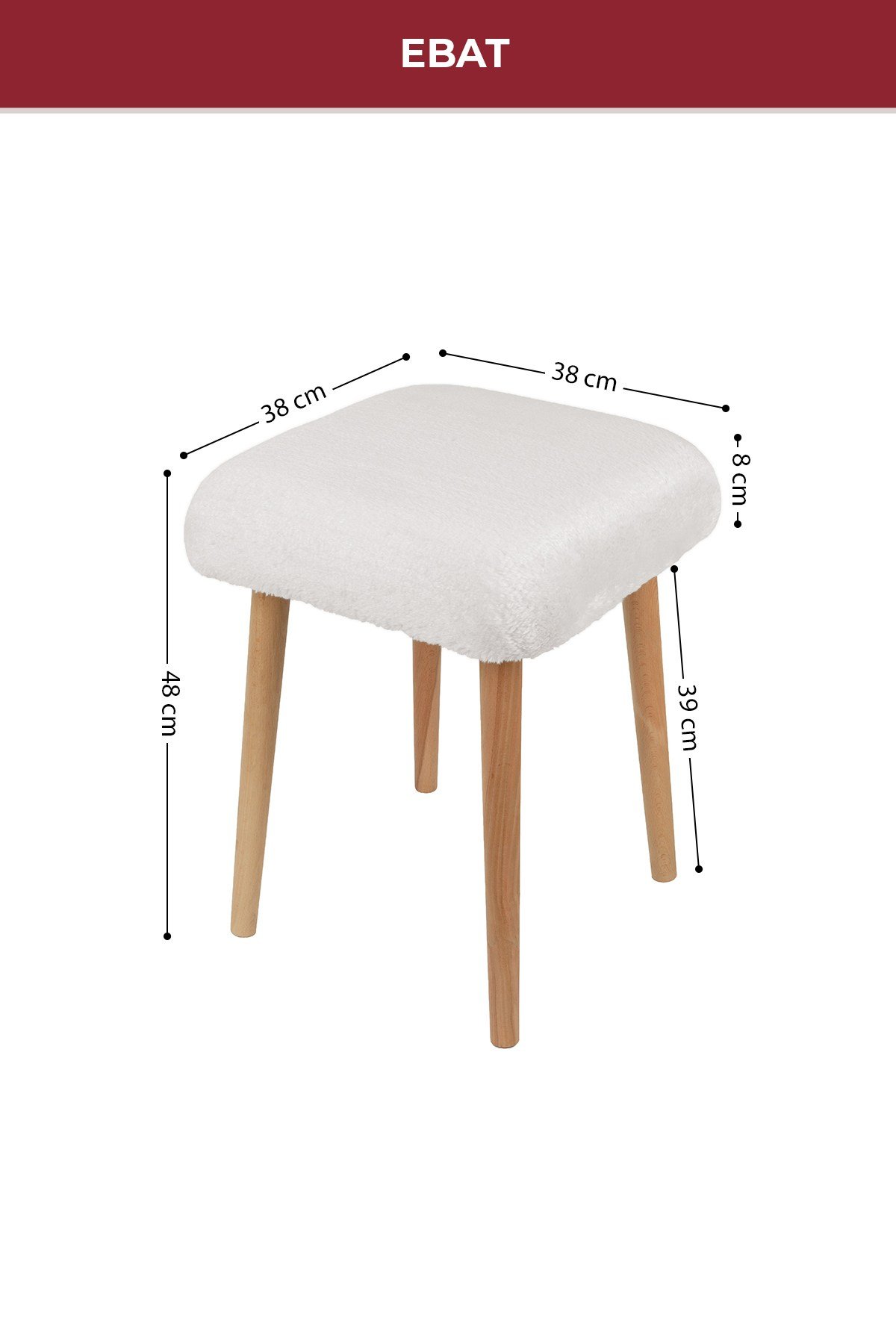 Peluş Kumaşlı Dekoratif Puf, Tabure 5983