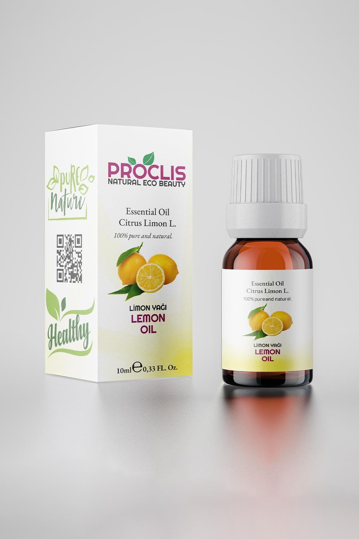 PROCLİS Soğuk Sıkım Limon Yağı, %100 Doğal Bitkisel Uçucu Yağ, Lemon Oil 10 ml Sprey Başlıklı