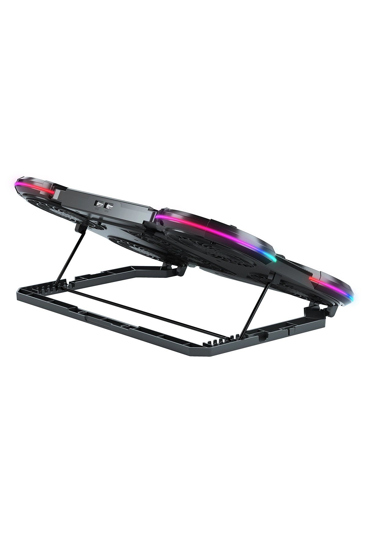 RGB Gaming Notebook Soğutucu, 6 Fanlı, Dijital Göstergeli, 7 Kademeli, Sessiz Fan, 9-17