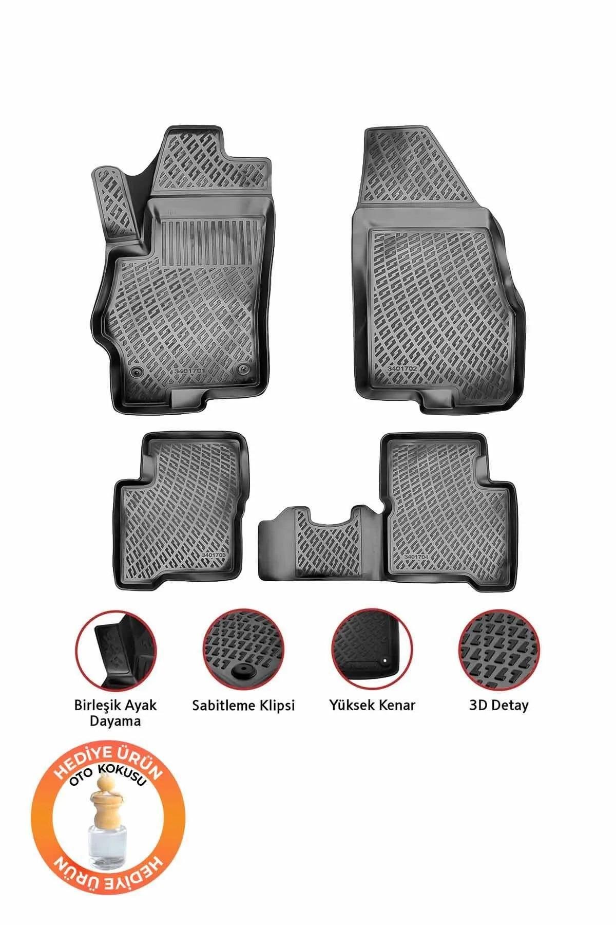 Rizline Fiat Linea 2007 Sonrası 3d Hvuzlu  Paspas Siyah 8682578000891,  Oto Kokusu Hediye