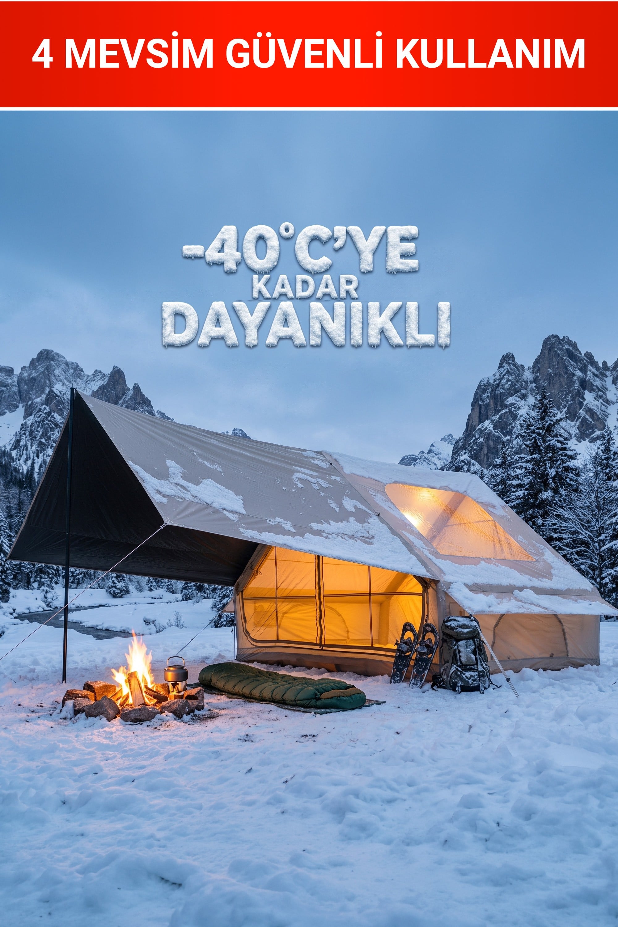 Rovos 6 Kişilik Şişme Kamp Çadırı, 4 Mevsim Su Geçirmez Oxford Kumaş, Tenteli ve Sineklikli Pencere, Kolay Kurulum Lüks Aile Çadırı (300x210x200 cm, 6.3 m²)