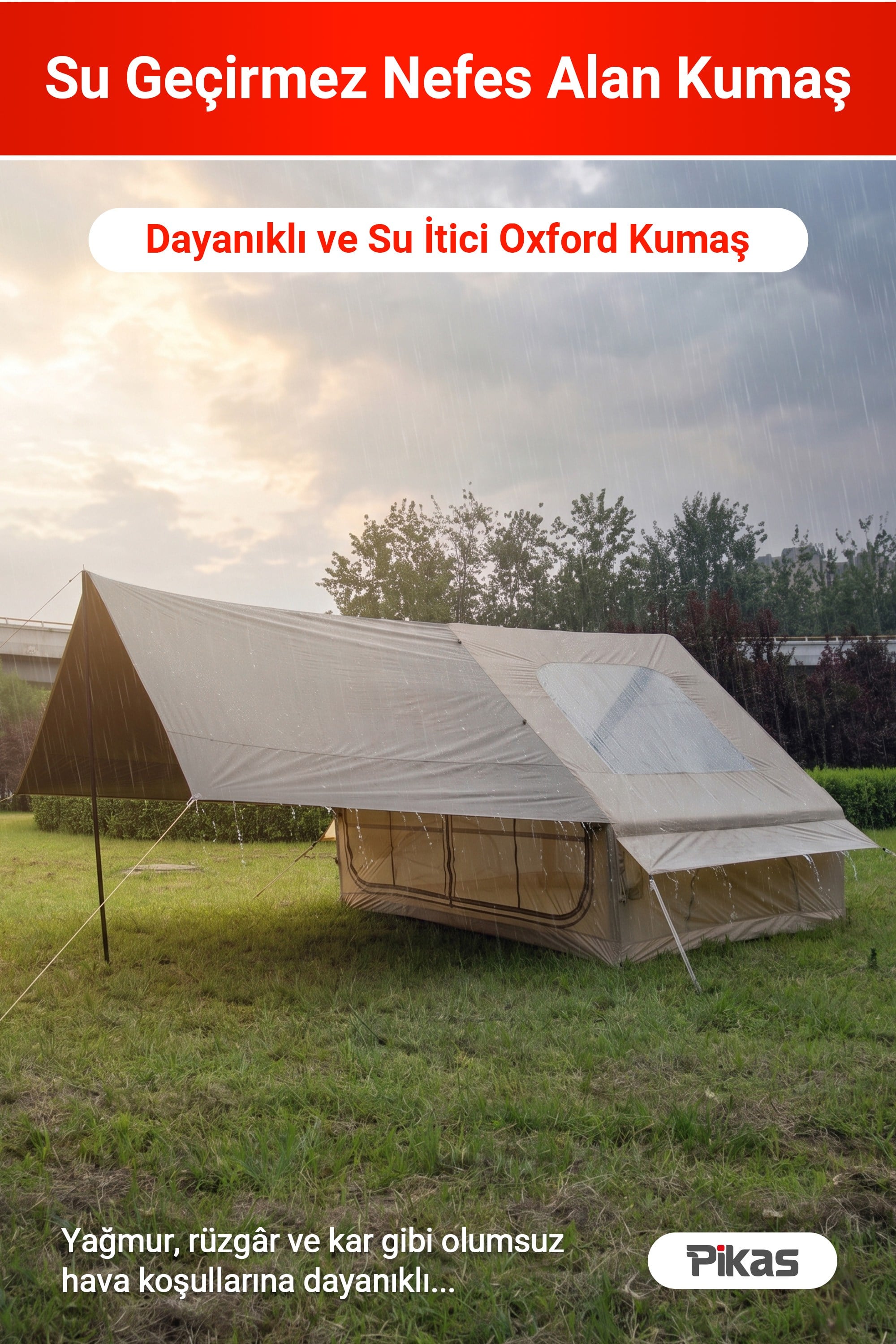 Rovos 6 Kişilik Şişme Kamp Çadırı, 4 Mevsim Su Geçirmez Oxford Kumaş, Tenteli ve Sineklikli Pencere, Kolay Kurulum Lüks Aile Çadırı (300x210x200 cm, 6.3 m²)