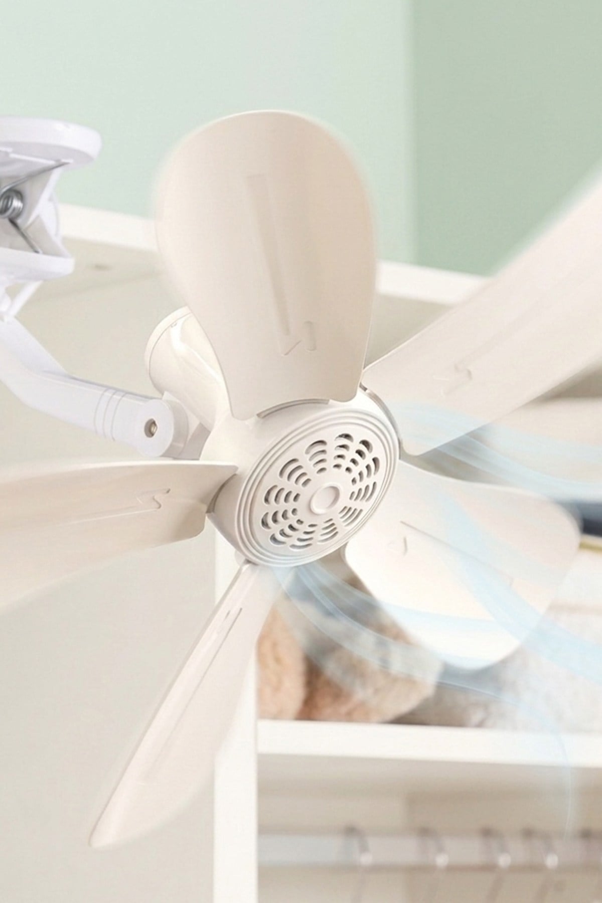 SF-7707 Klipsli Vantilatör 10W 5 Kanatlı Mini Fan Sessiz Taşınabilir Fan