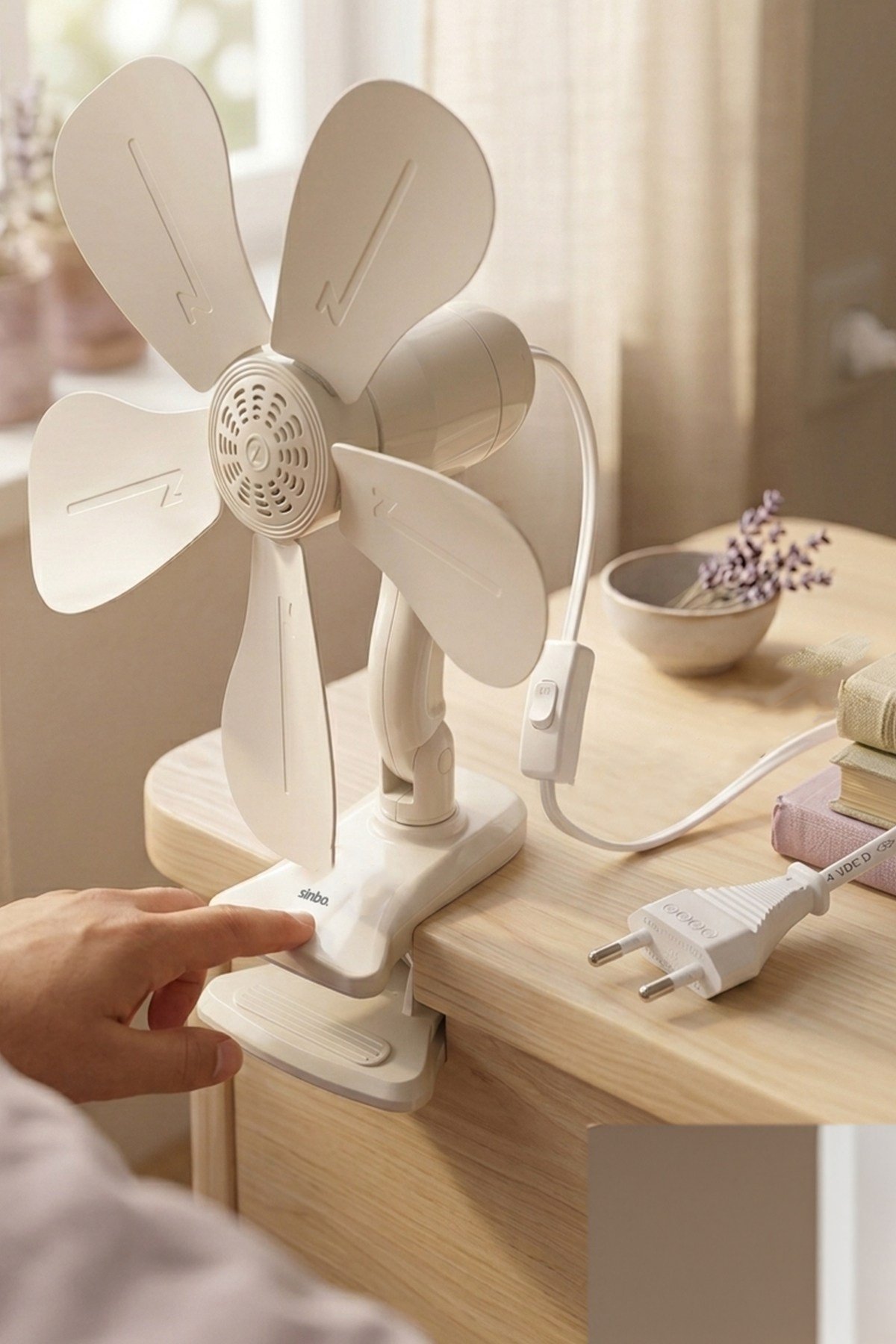 SF-7707 Klipsli Vantilatör 10W 5 Kanatlı Mini Fan Sessiz Taşınabilir Fan