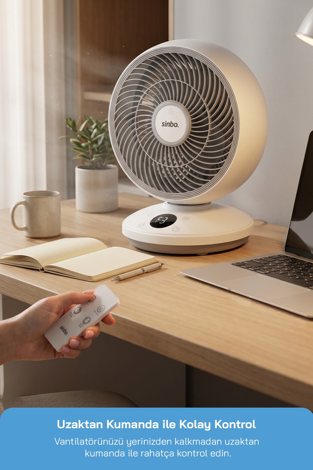 SİNBO SF-7702 MASAÜSTÜ VANTİLATÖR FAN BEYAZ