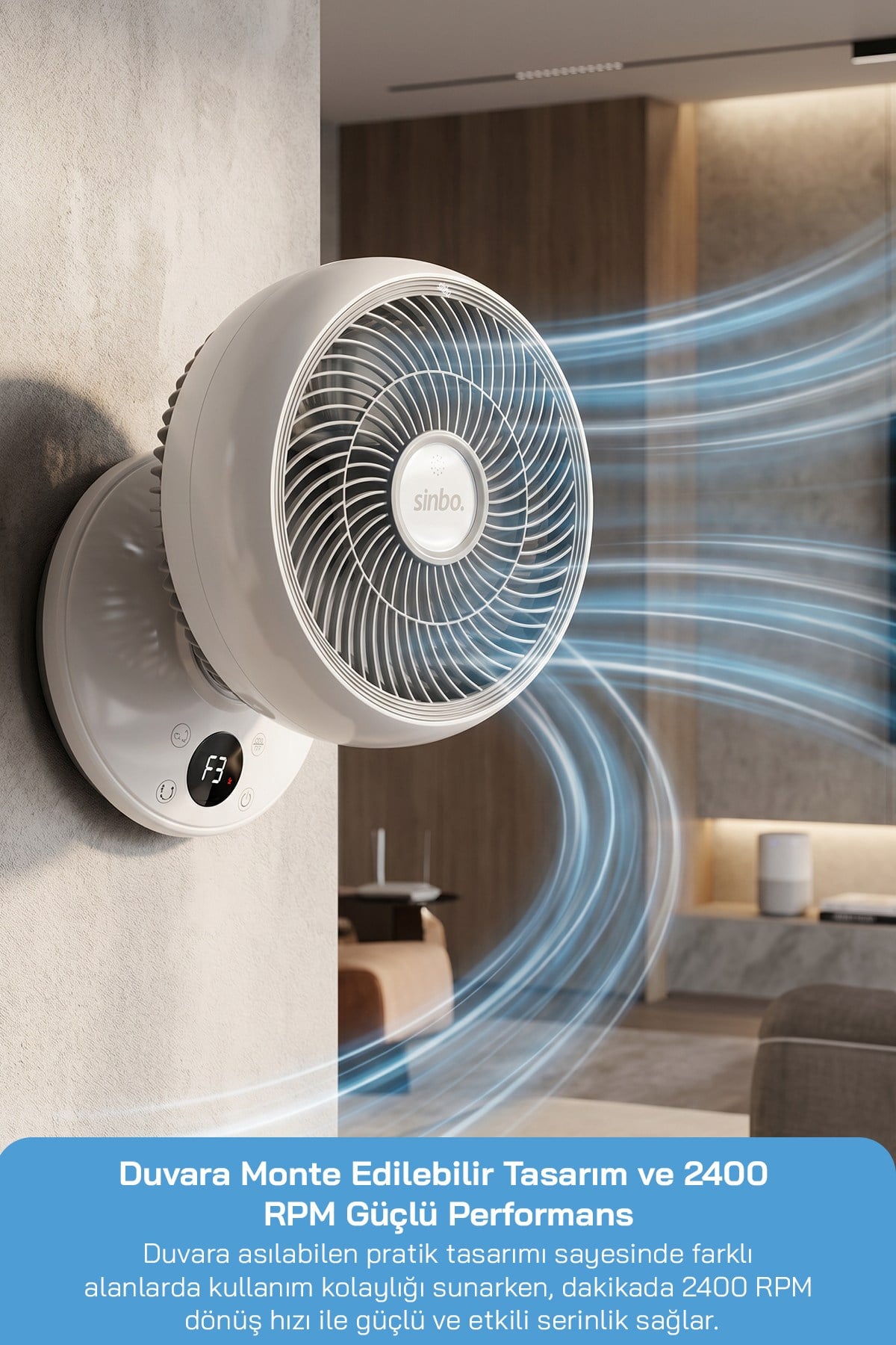 SİNBO SF-7702 MASAÜSTÜ VANTİLATÖR FAN BEYAZ