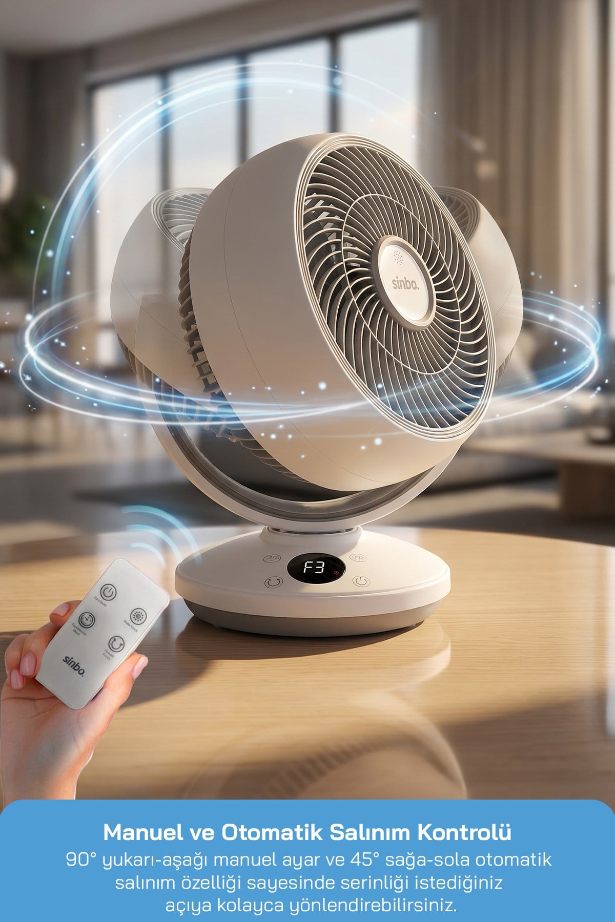 SİNBO SF-7702 MASAÜSTÜ VANTİLATÖR FAN BEYAZ