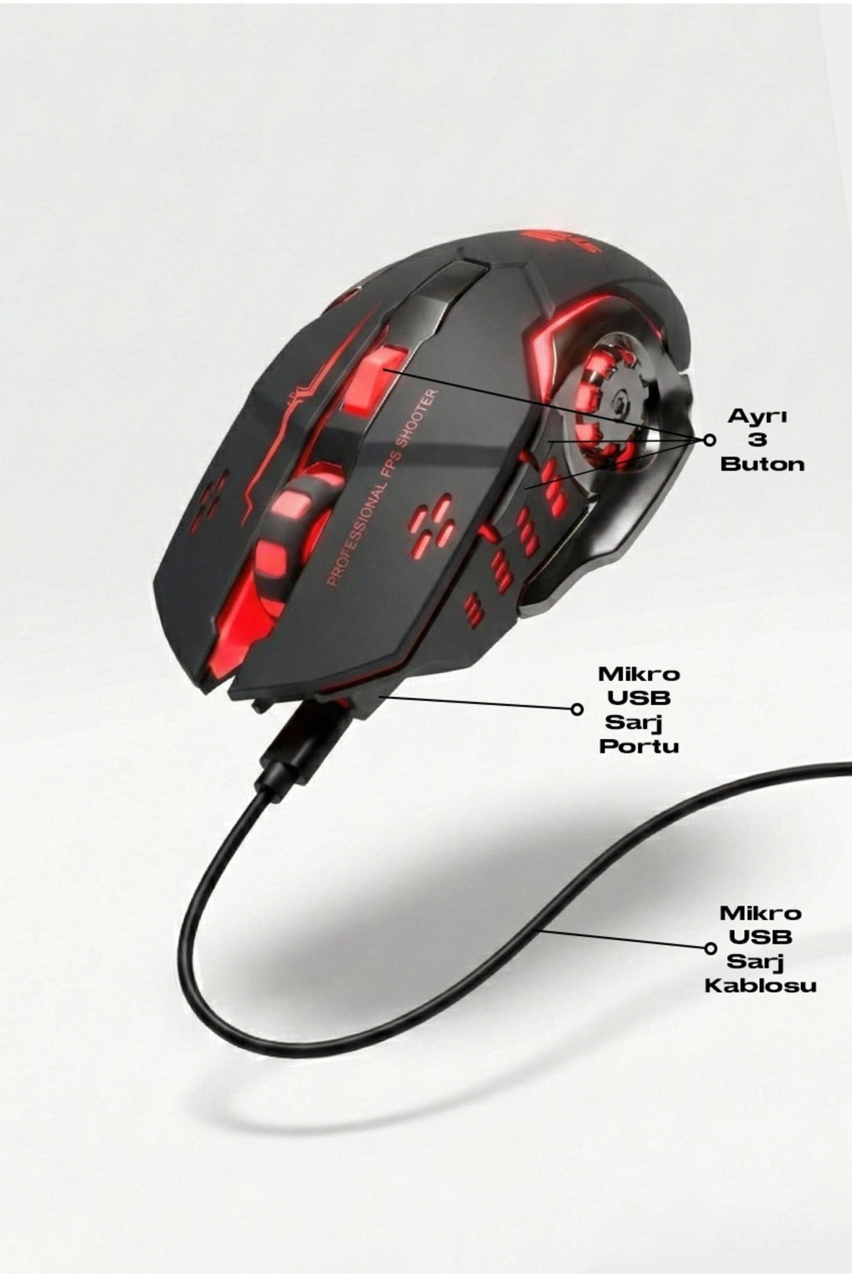 ST-13S Kablolusuz - Wiriless Şarjlı RGB Gaming Oyuncu Mouse