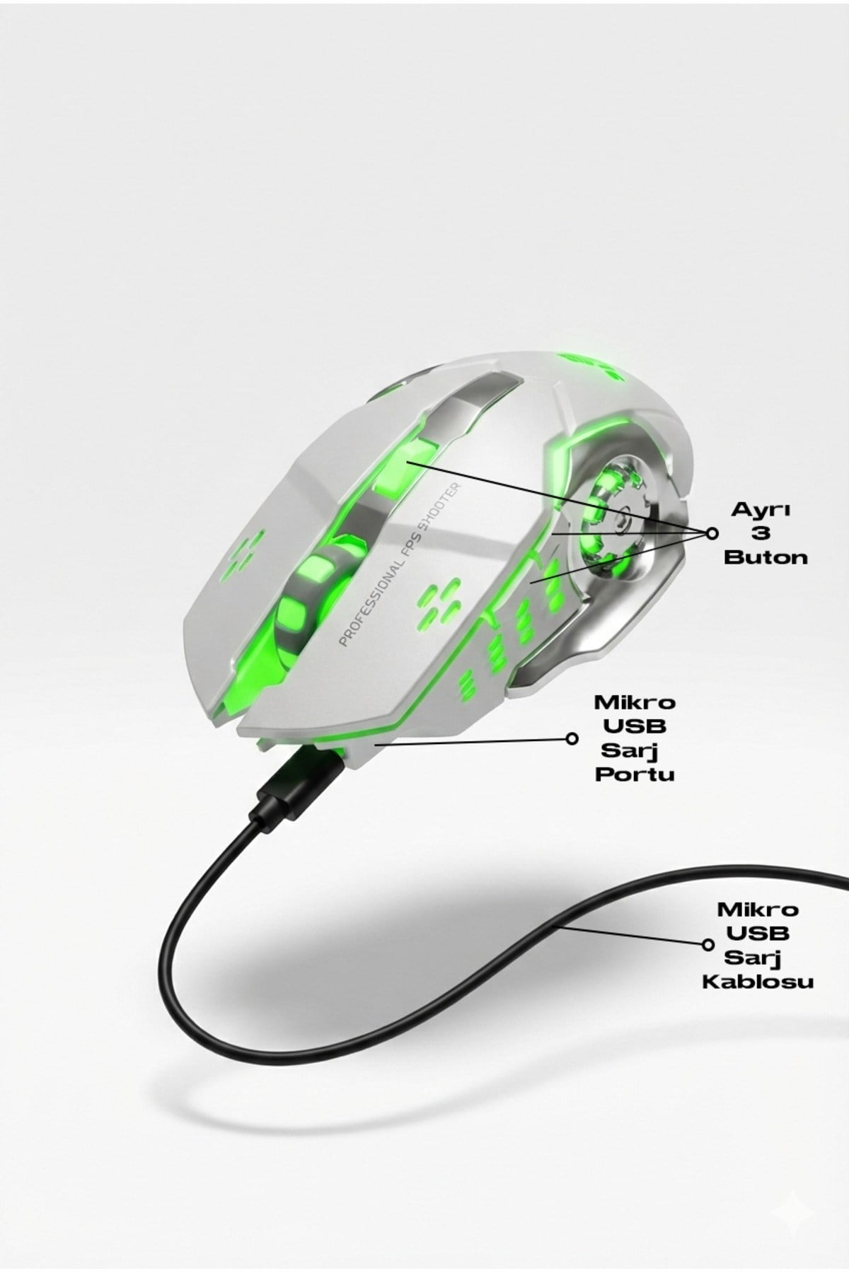ST-13S Kablolusuz - Wiriless Şarjlı RGB Gaming Oyuncu Mouse