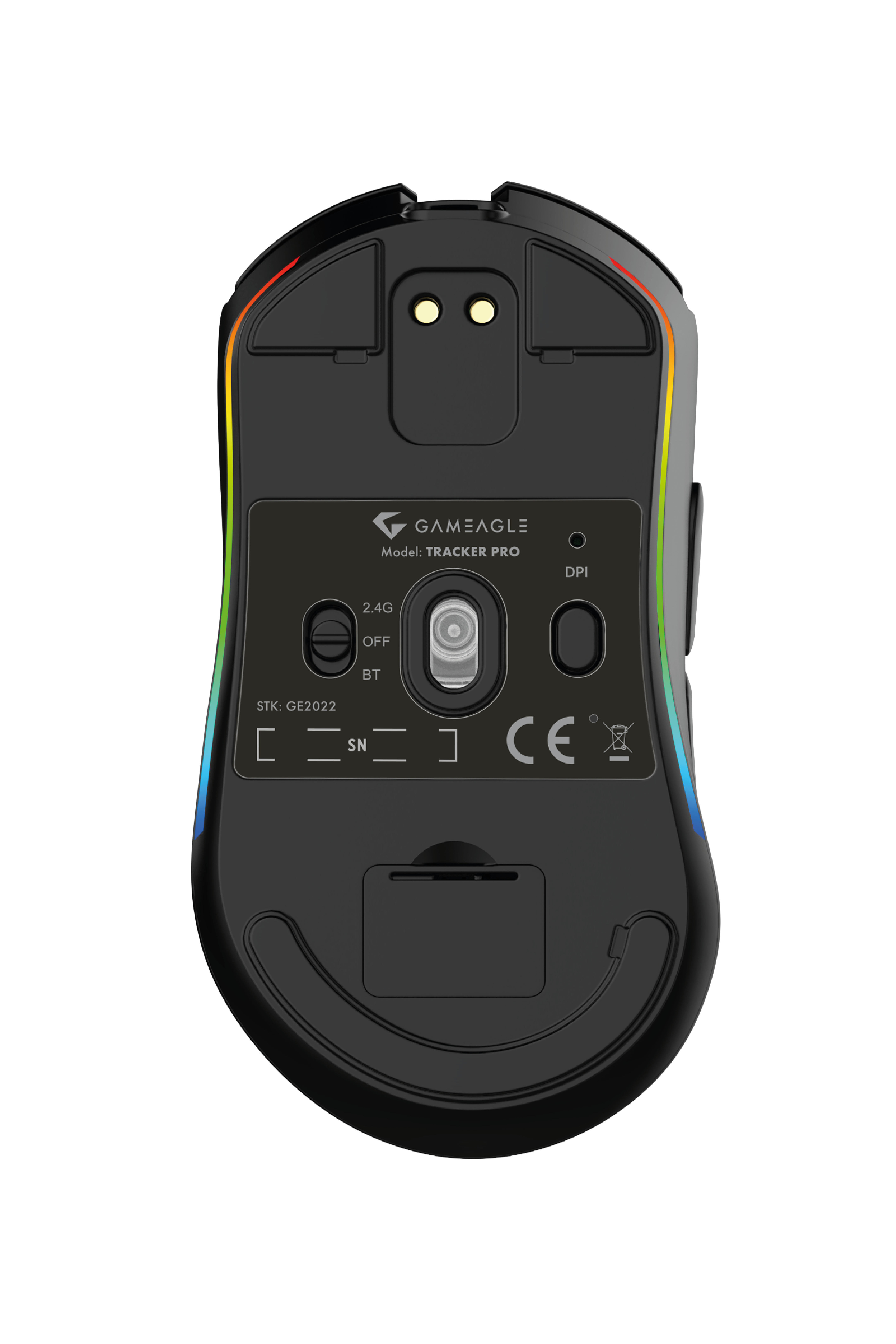 Tracker Pro RGB Kablosuz2.4Ghz+Bluetooth+Kablolu+Dock Şarj İstasyonlu 69gr 1KHz 12000DPI OyuncuMouse