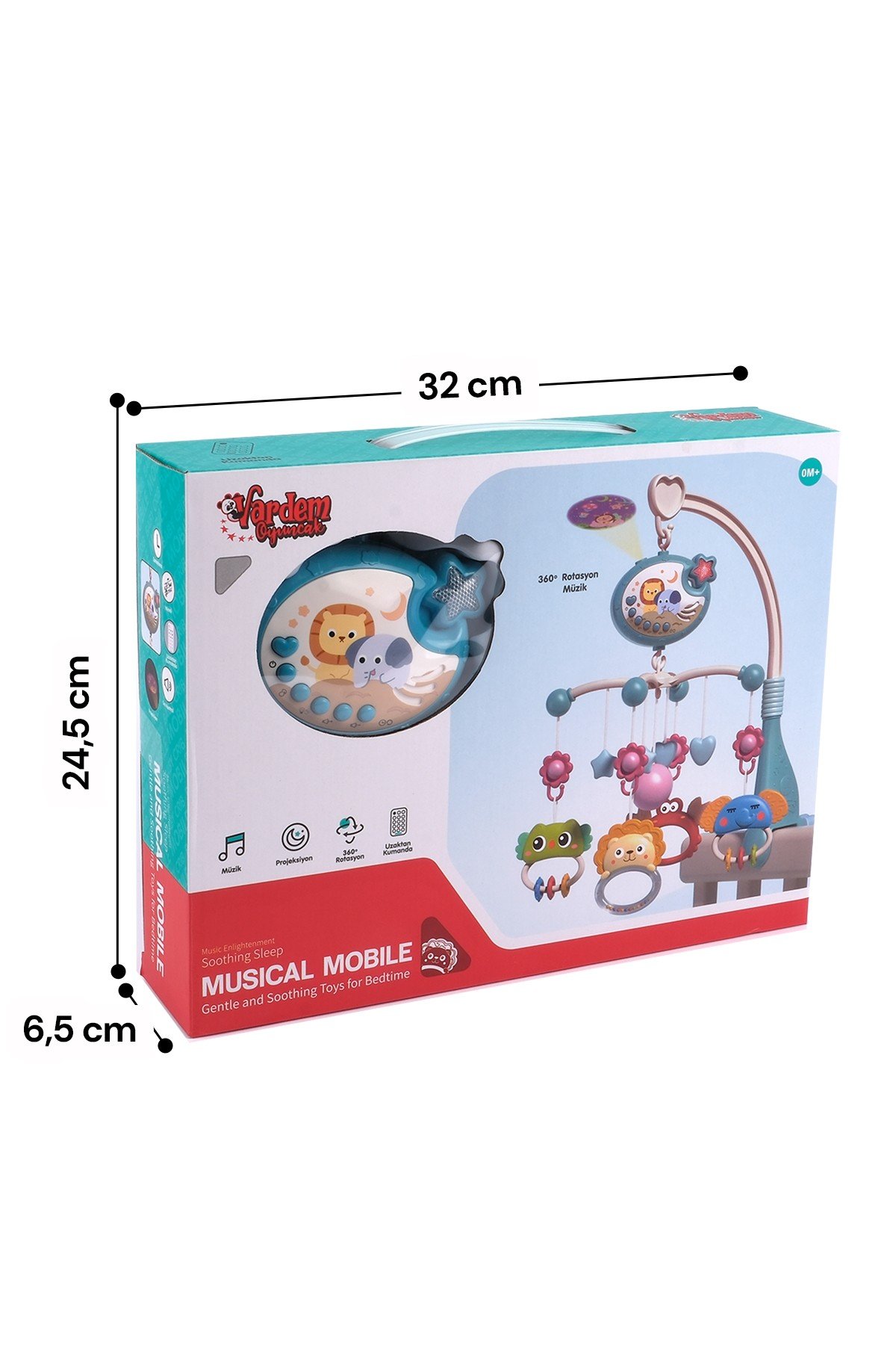 Vardem Işıklı Müzikli Kumandalı Bebek Dönencesi BIB-698-84 Mavi