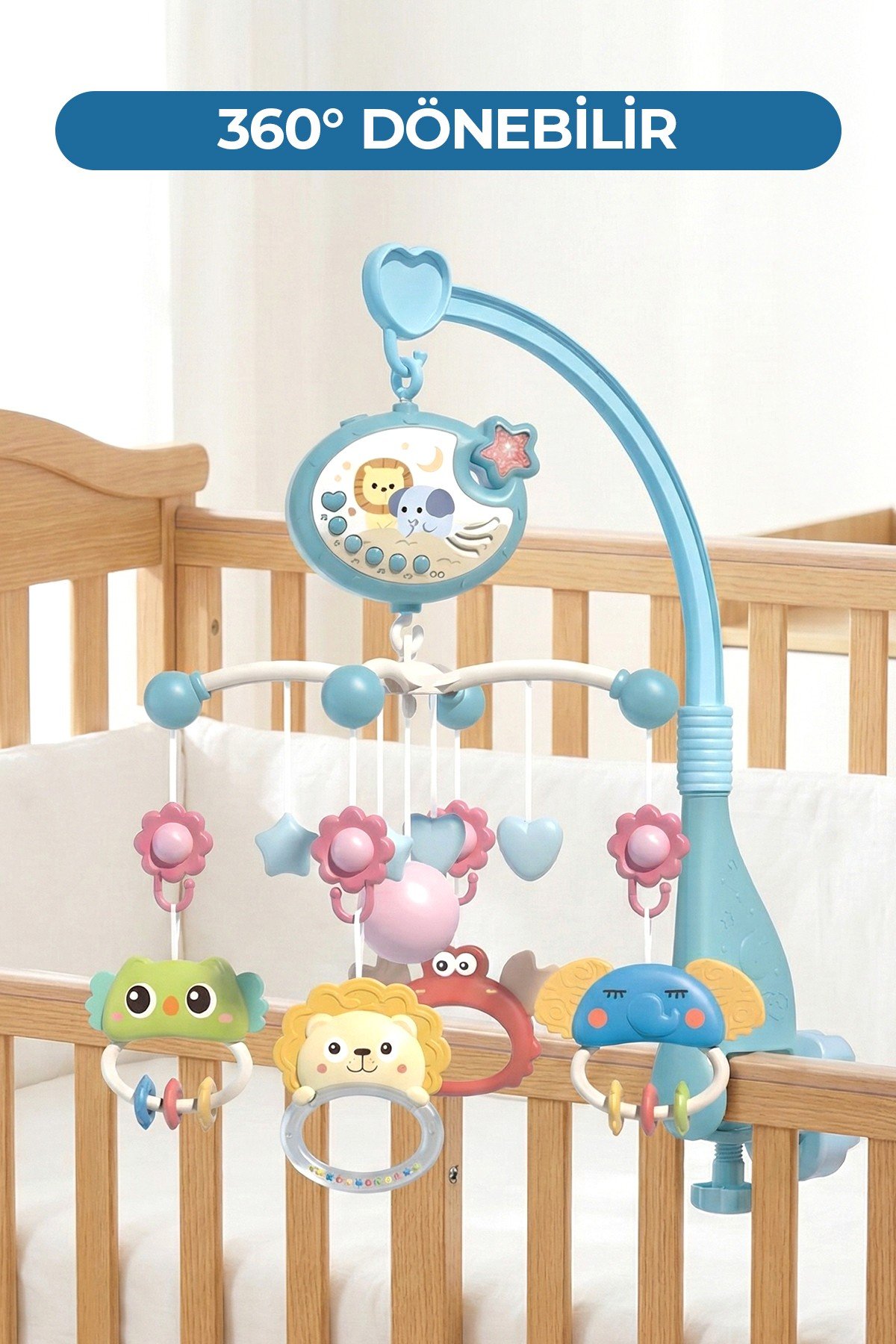 Vardem Işıklı Müzikli Kumandalı Bebek Dönencesi BIB-698-84 Mavi