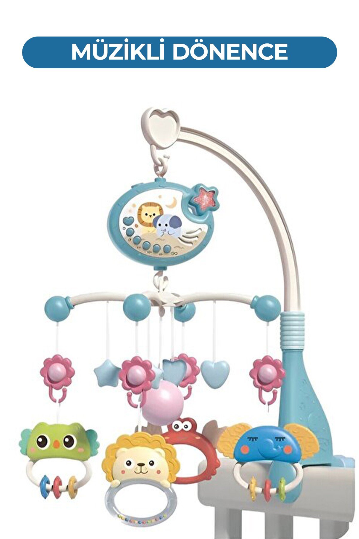 Vardem Işıklı Müzikli Kumandalı Bebek Dönencesi BIB-698-84 Mavi