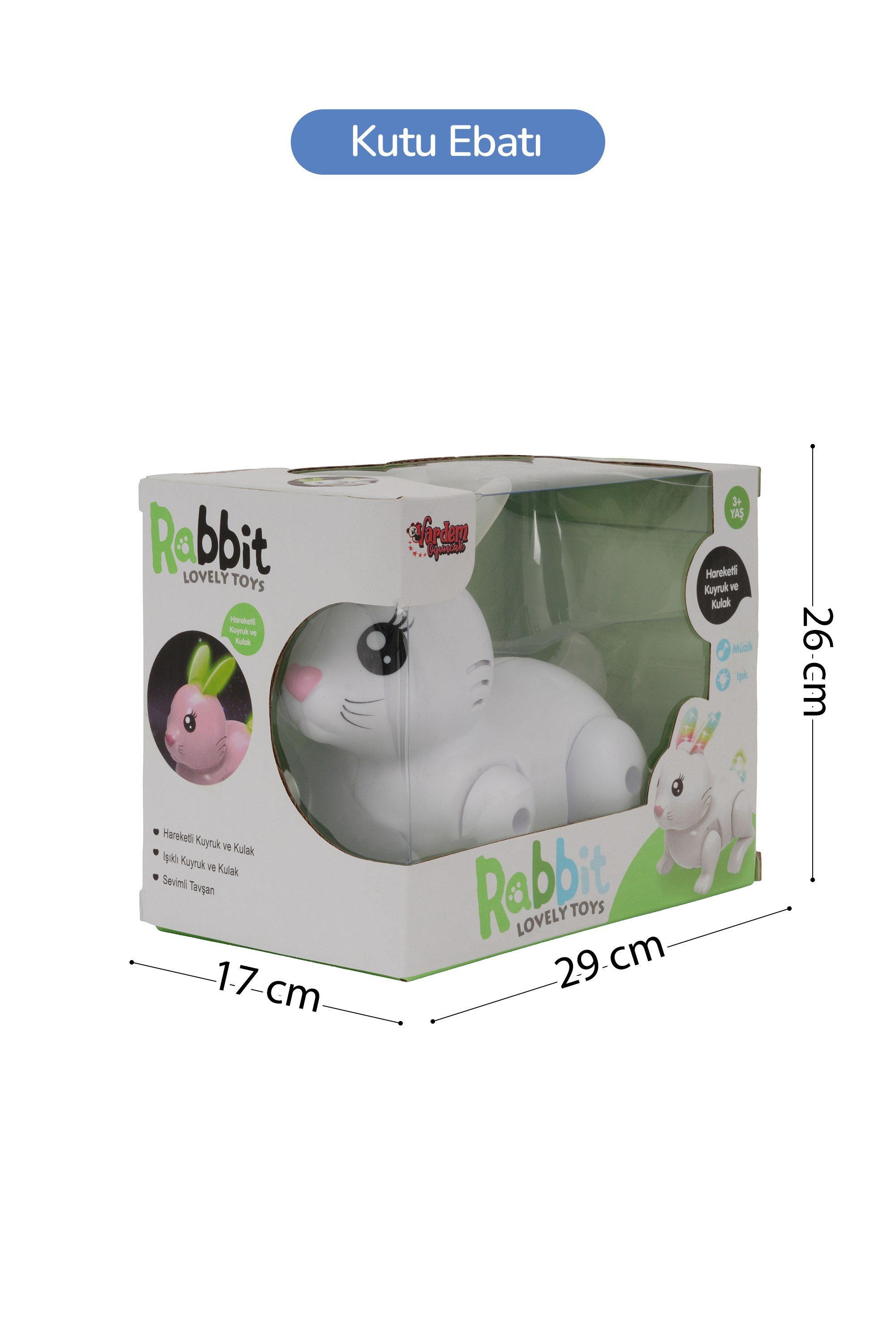 Vardem Müzikli Ve Işıklı Hareketli Zıp Zıp Tavşan Beyaz LZH-99777-1