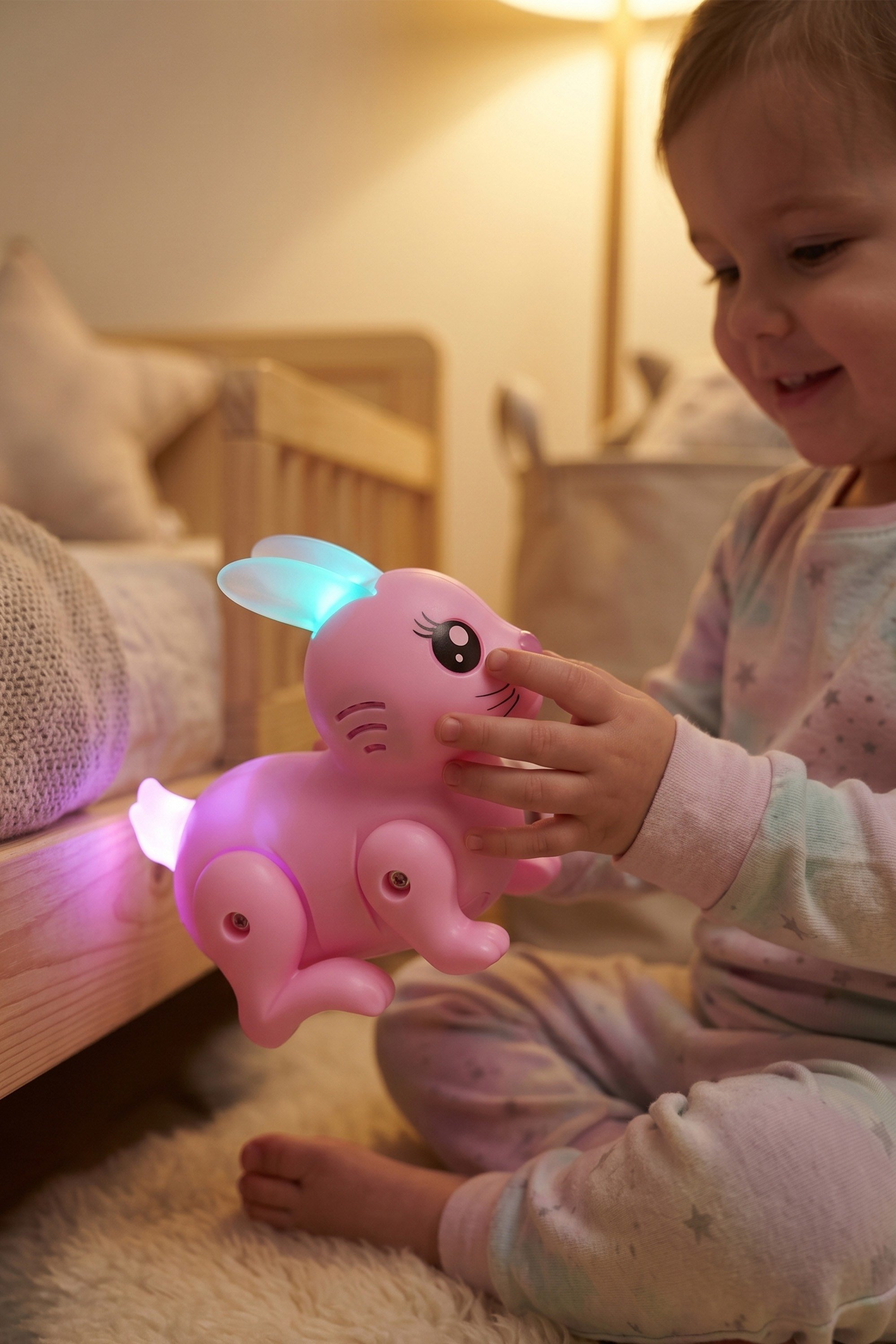 Vardem Müzikli Ve Işıklı Hareketli Zıp Zıp Tavşan Pembe LZH-99777-1