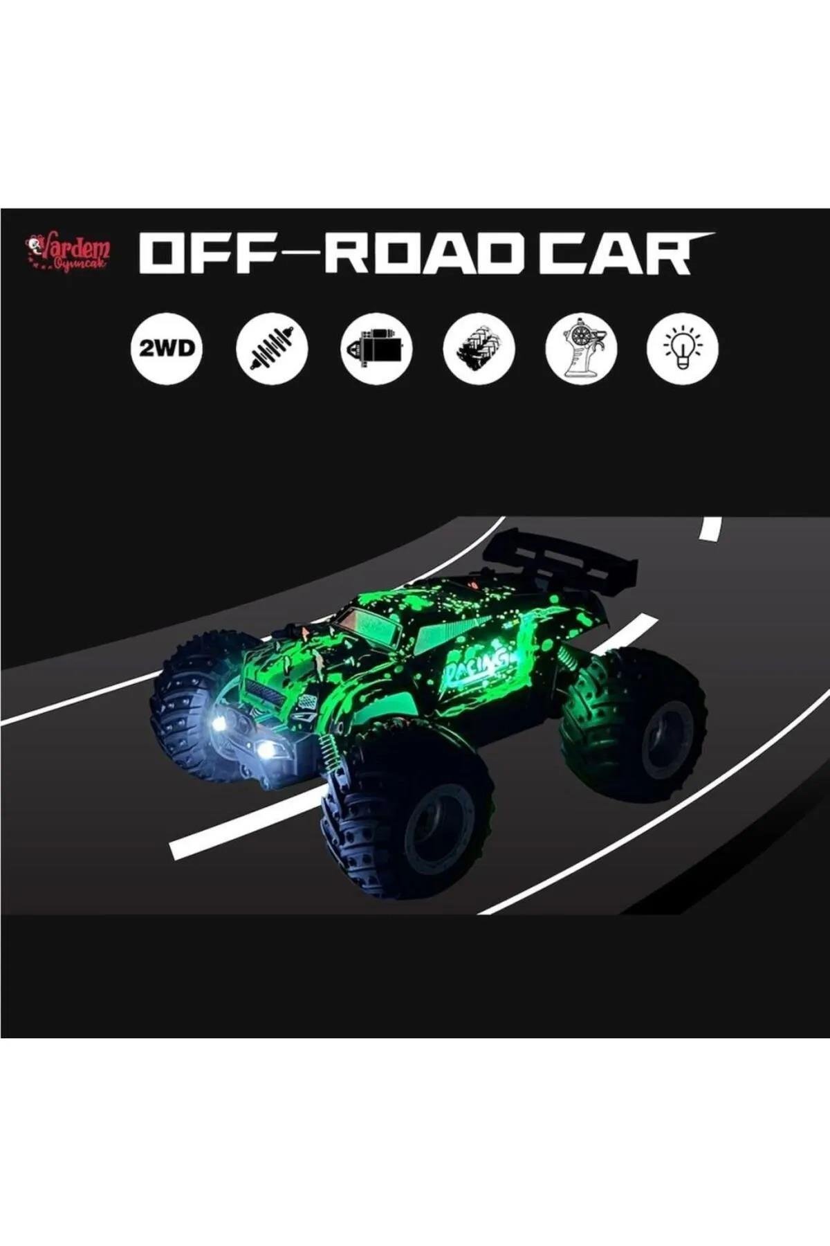 Vardem Uzaktan Kumandalı Full Fonksiyon 2.4G 1:18 Şarjlı High Off Road Araba 1258A Yeşil