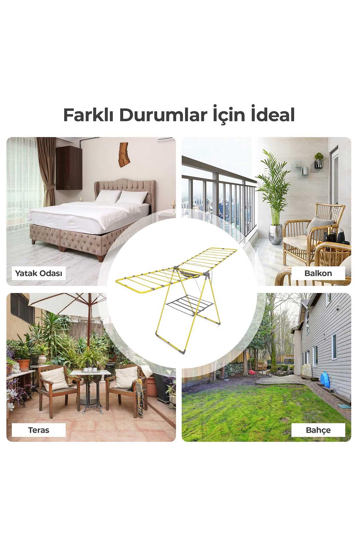 Vipas Pera Soft Çamaşır Kurutmalığı Sarı