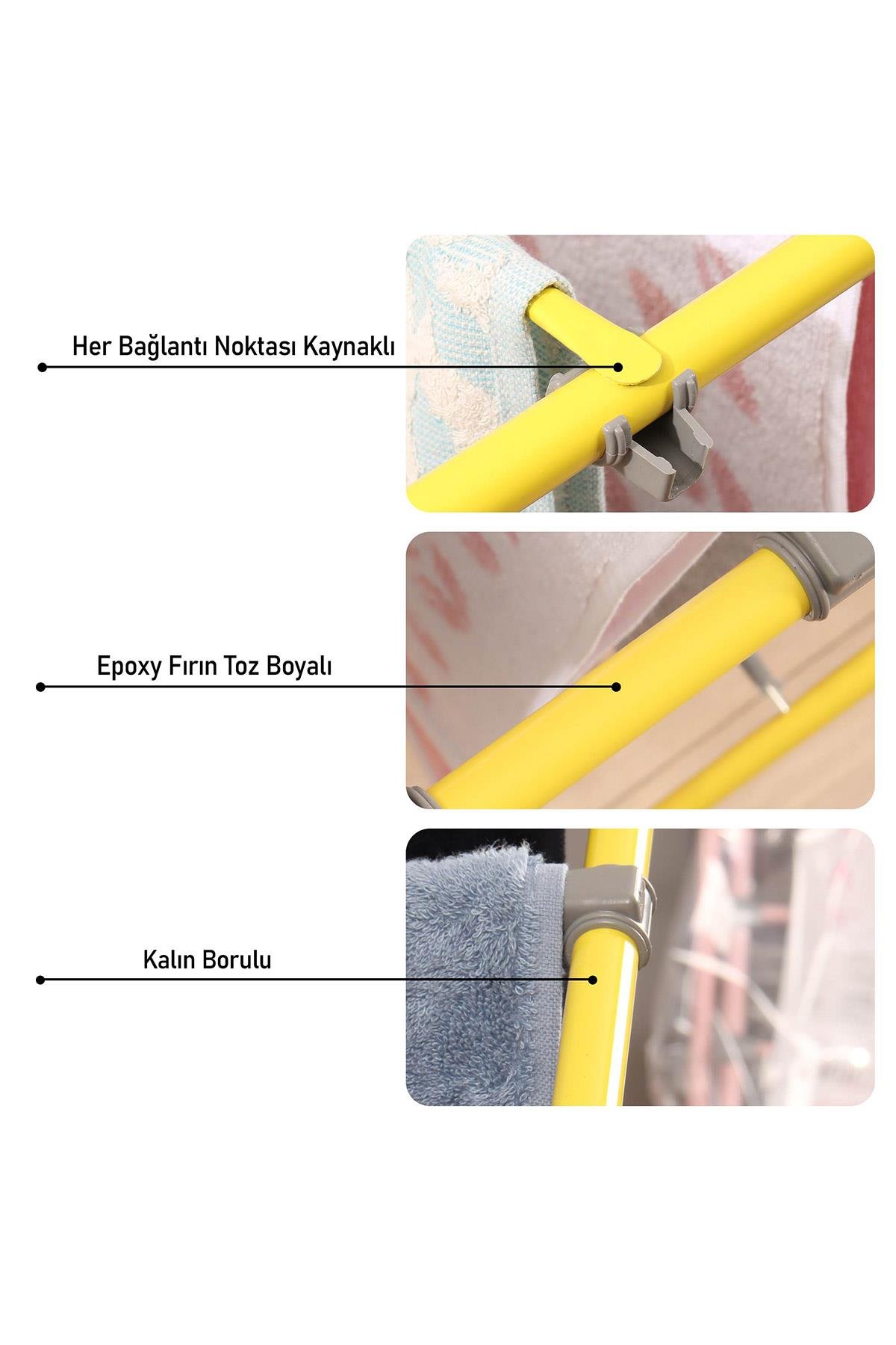 Vipas Pera Soft Çamaşır Kurutmalığı Sarı