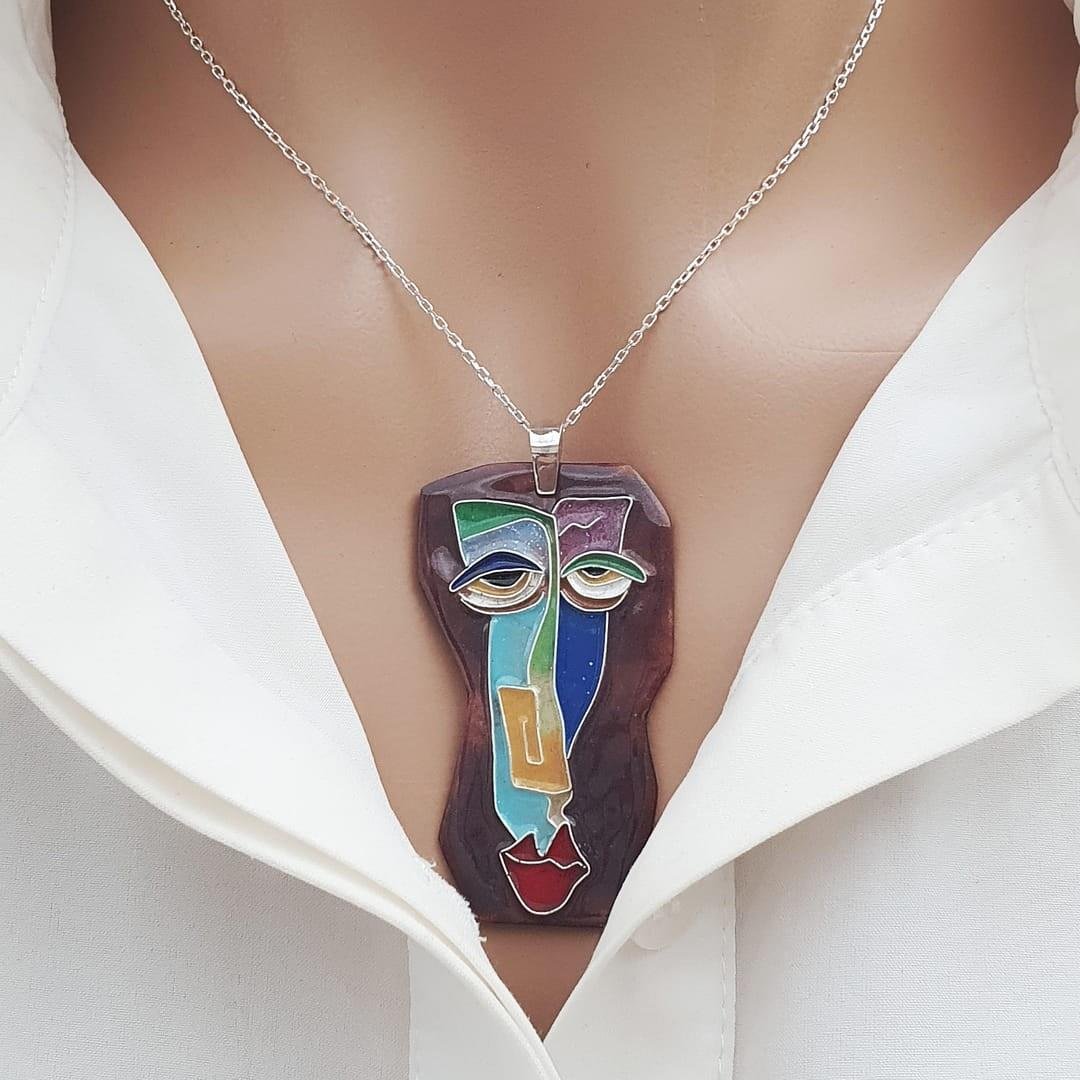 Mask Kolye IV Gümüş Zincirli