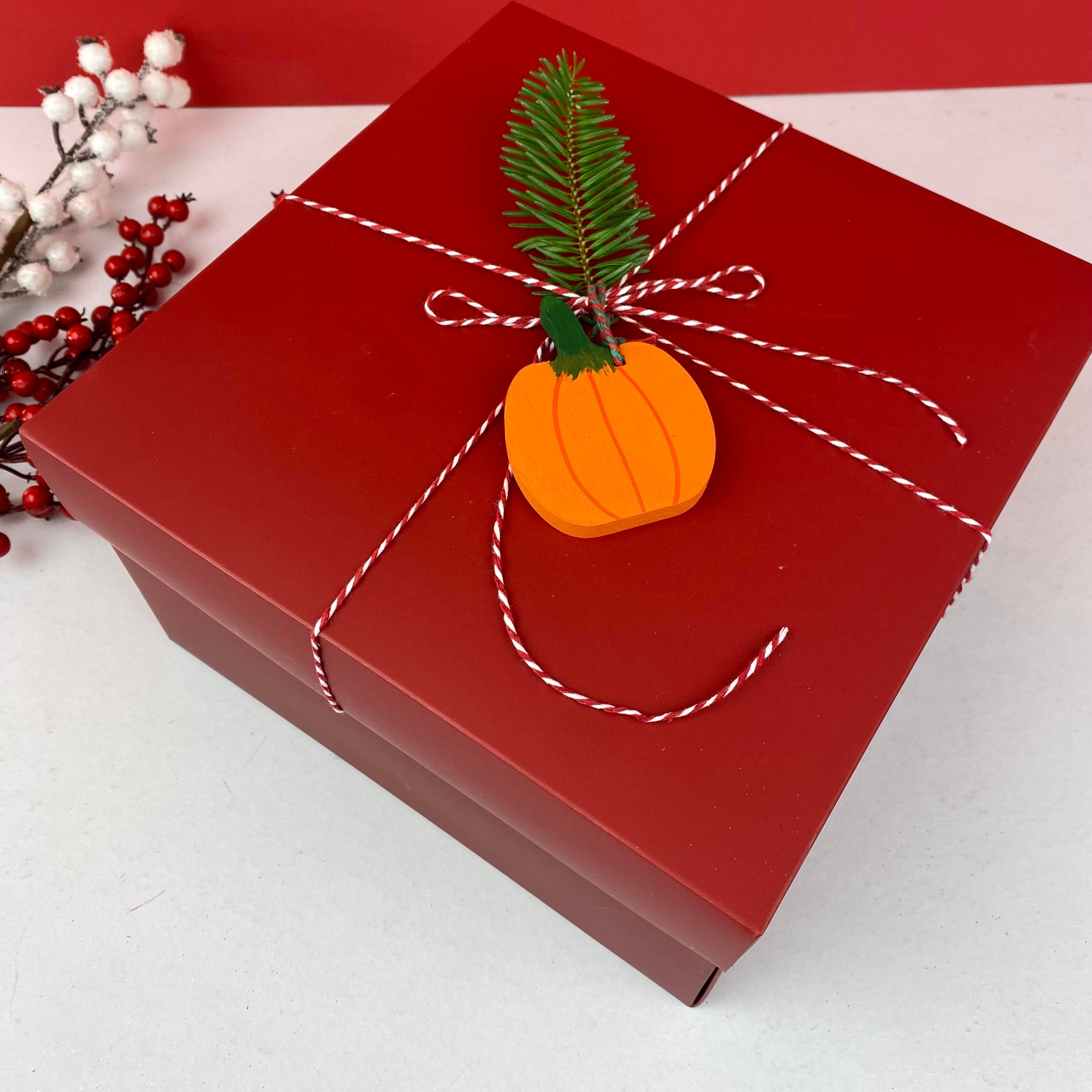 Balkabağı Yılbaşı Boş Hediye Kutusu - yeşil 