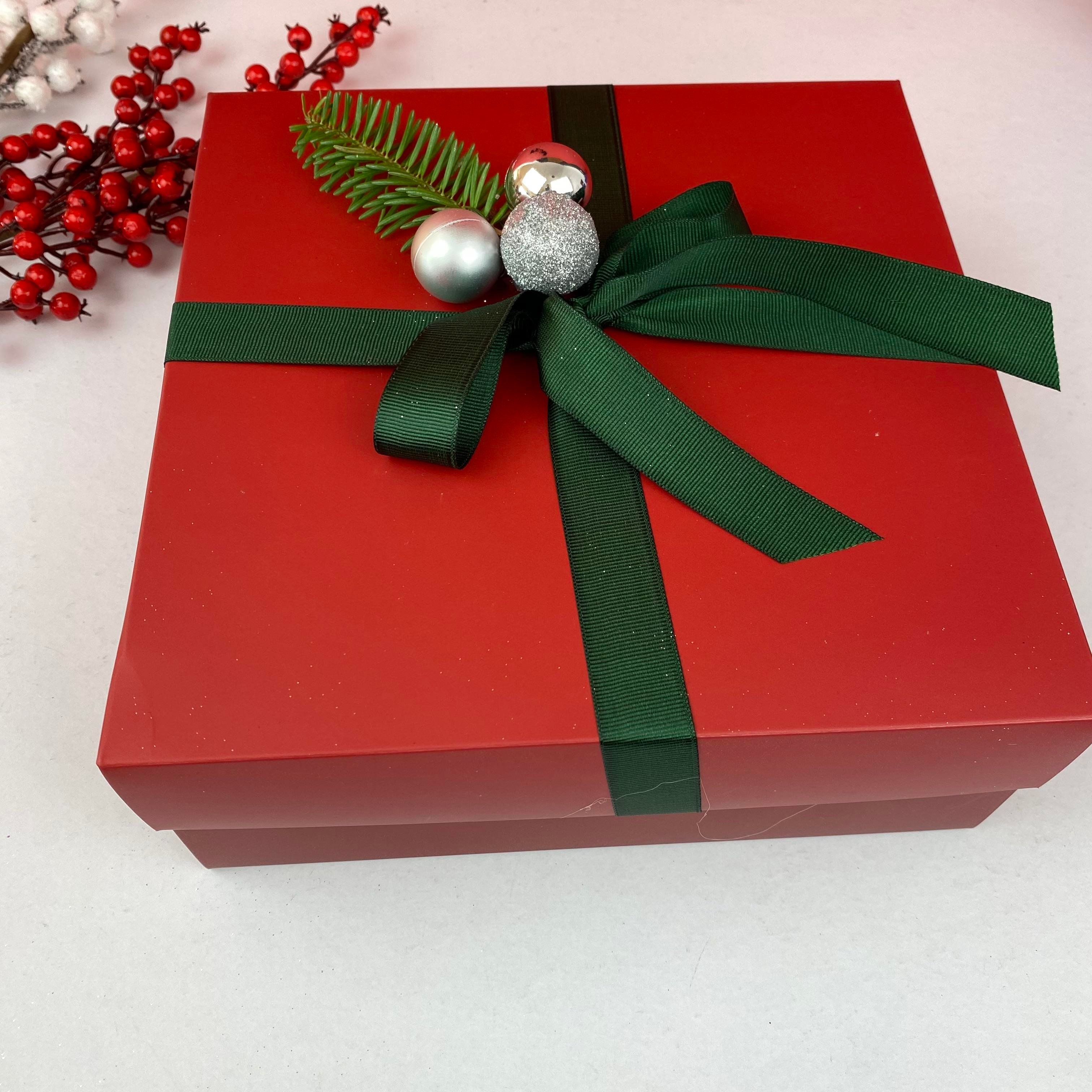 Kırmızı Kadife Joy Yılbaşı Boş Hediye Kutusu