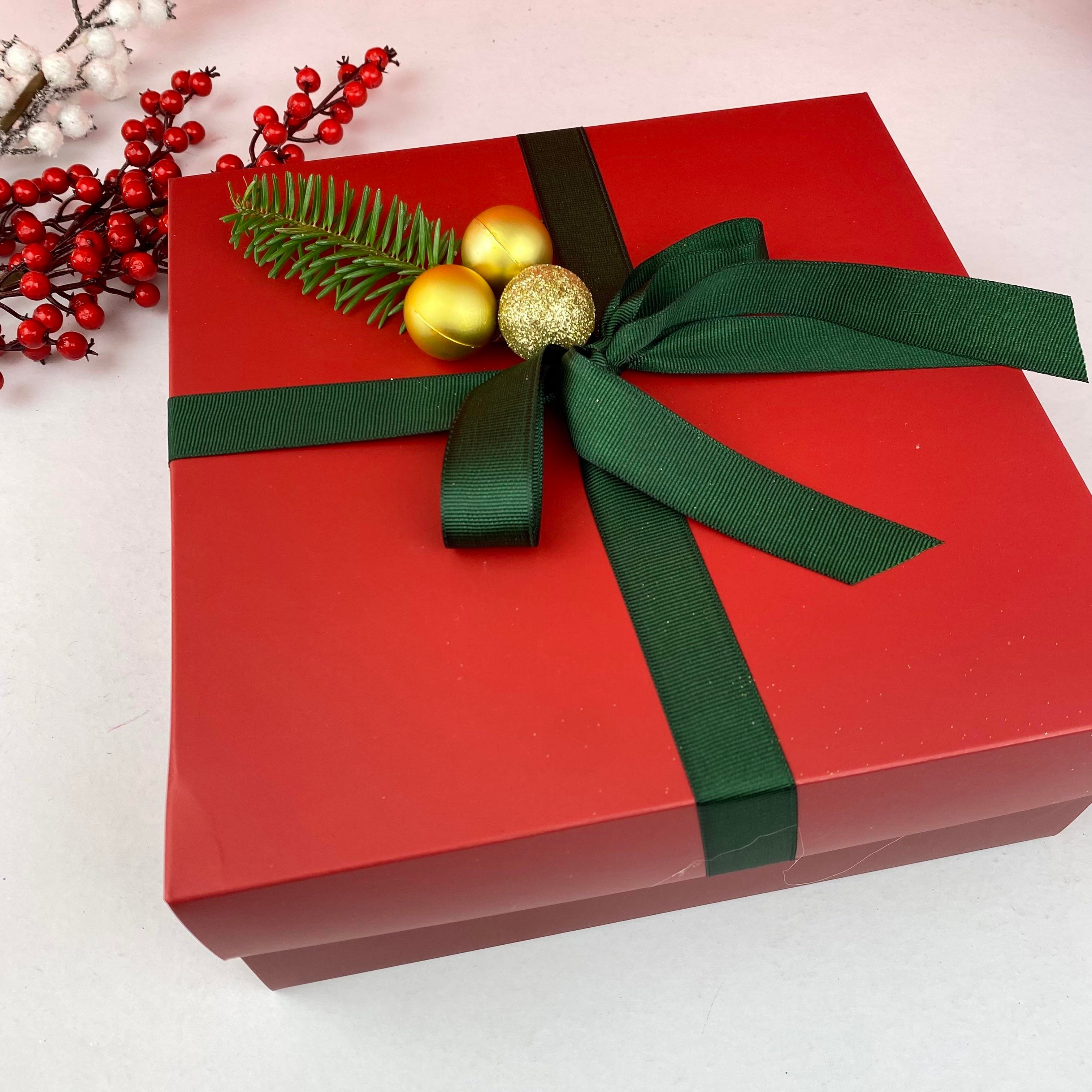 Kırmızı Kadife Joy Yılbaşı Boş Hediye Kutusu