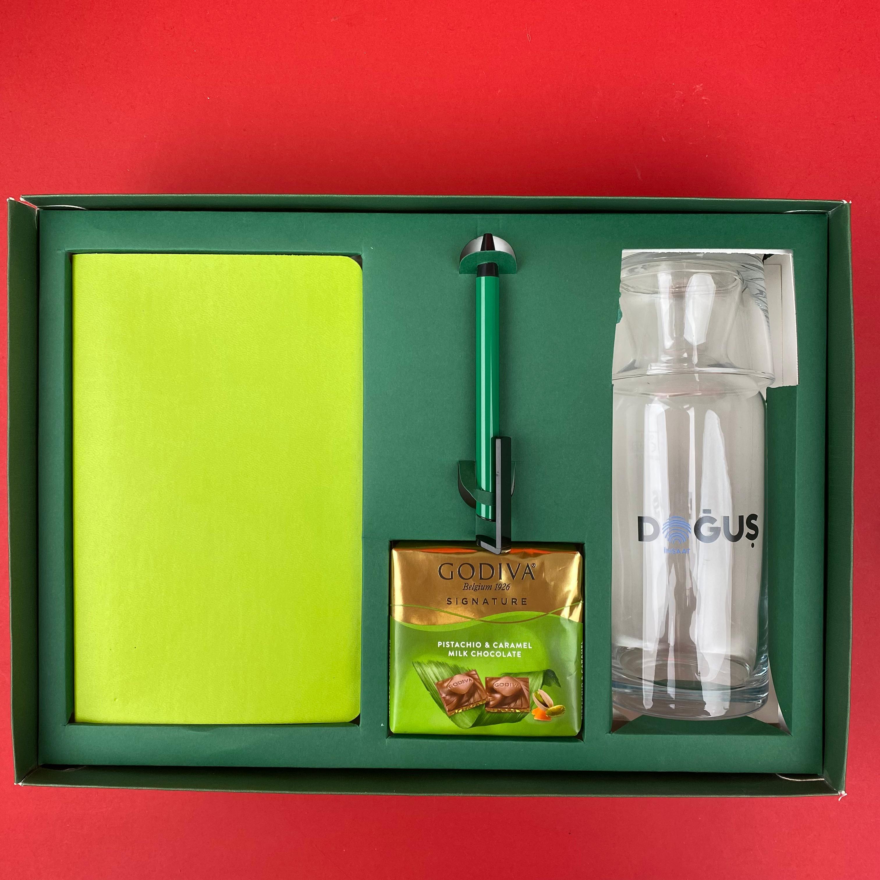 Kutulu VIP Defter Kalem Sürahi Seti