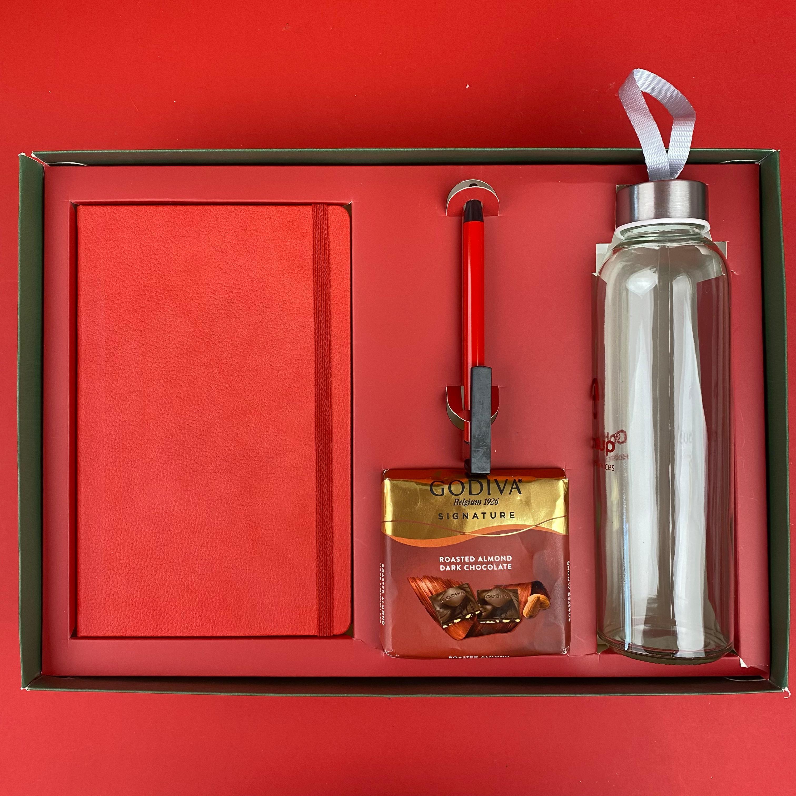 Kutulu VIP Defter Kalem Termos Hediye Seti