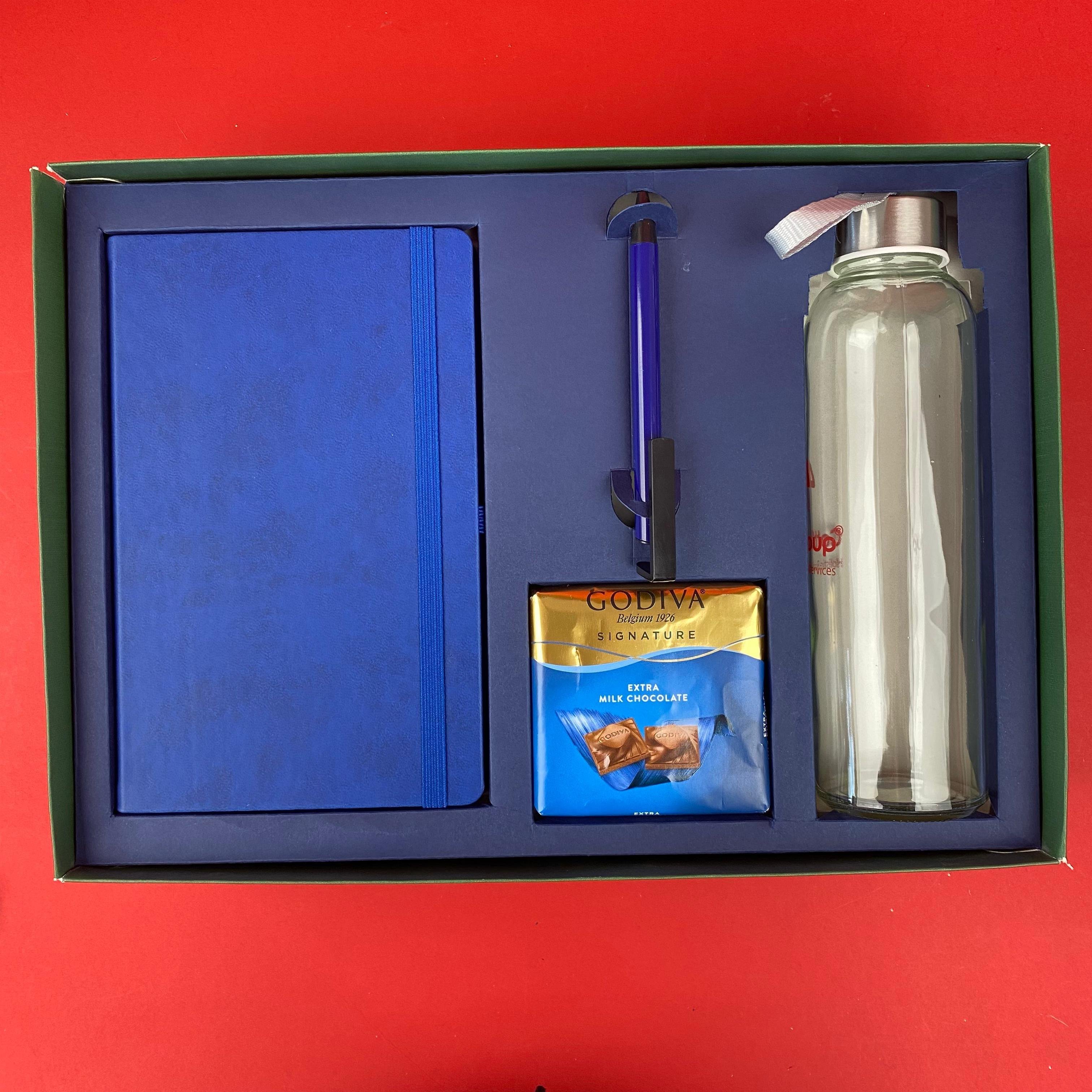 Kutulu VIP Defter Kalem Termos Hediye Seti