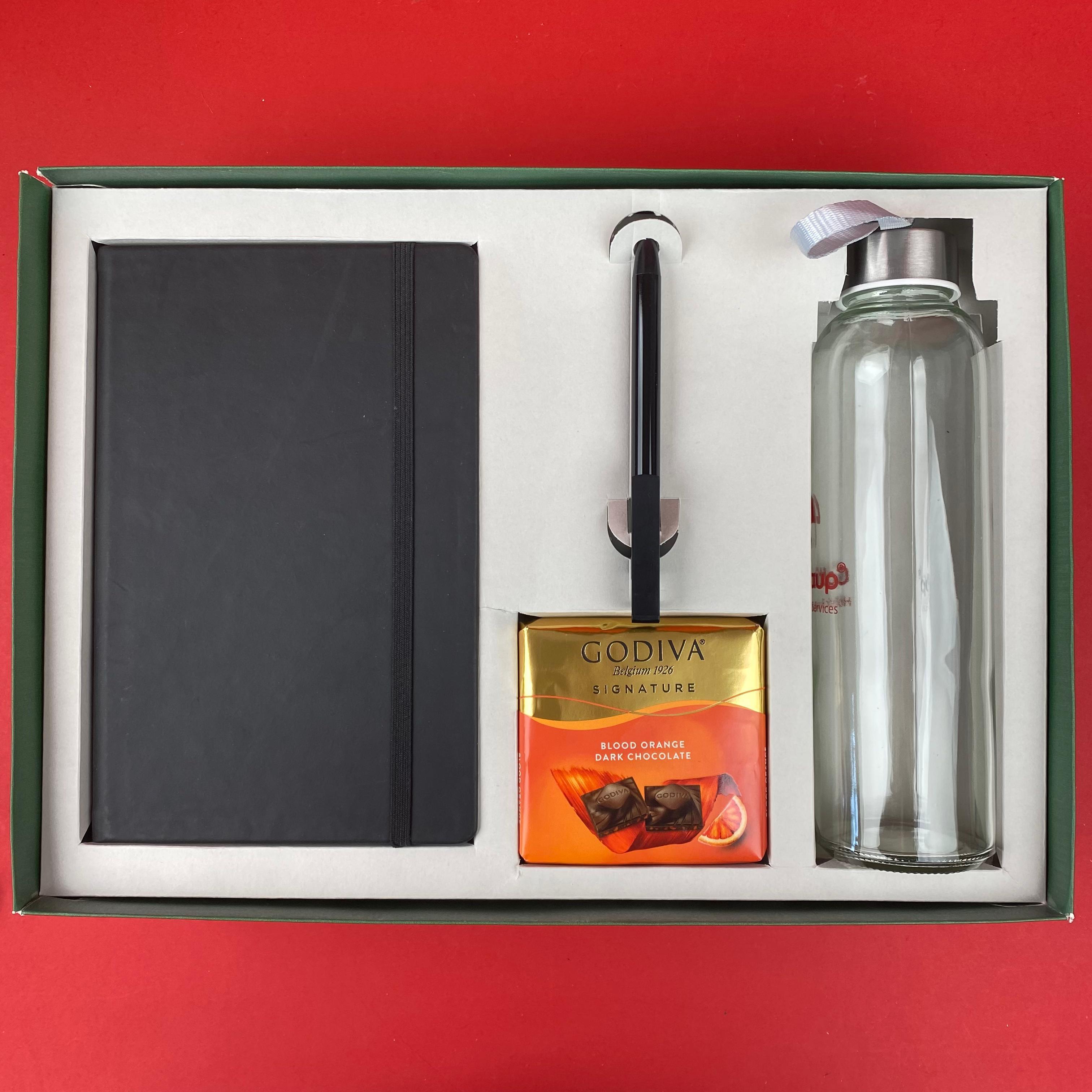 Kutulu VIP Defter Kalem Termos Hediye Seti