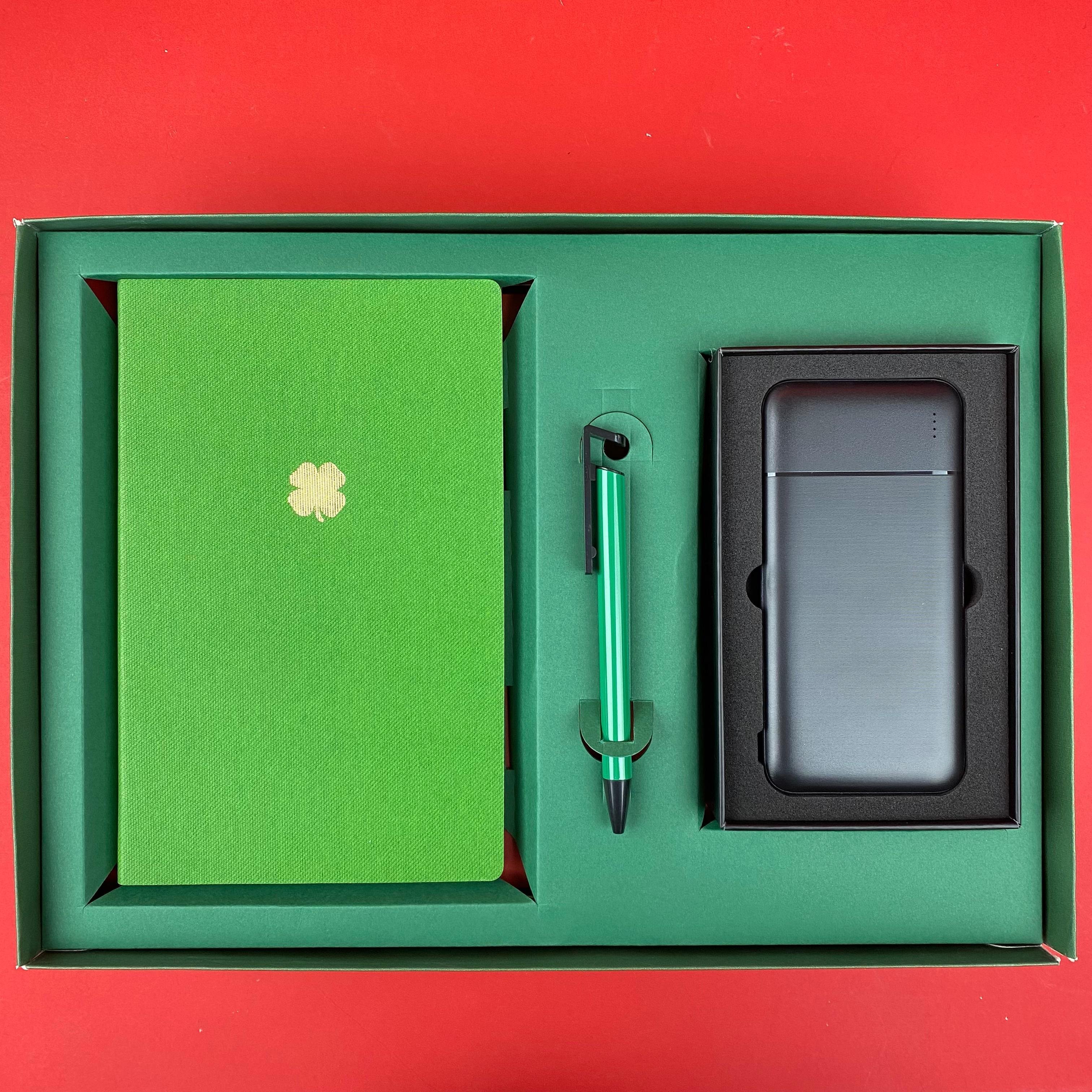 Kutulu VIP Defter Powerbank Kalem Hediye Seti