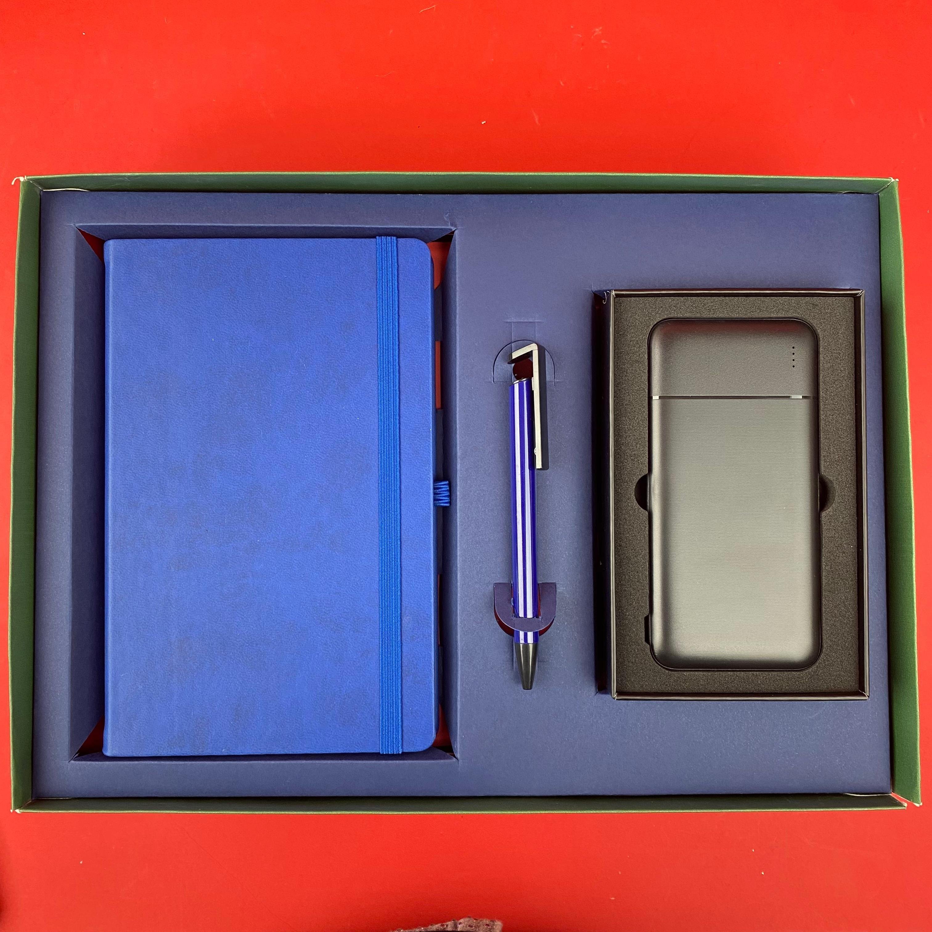 Kutulu VIP Defter Powerbank Kalem Hediye Seti