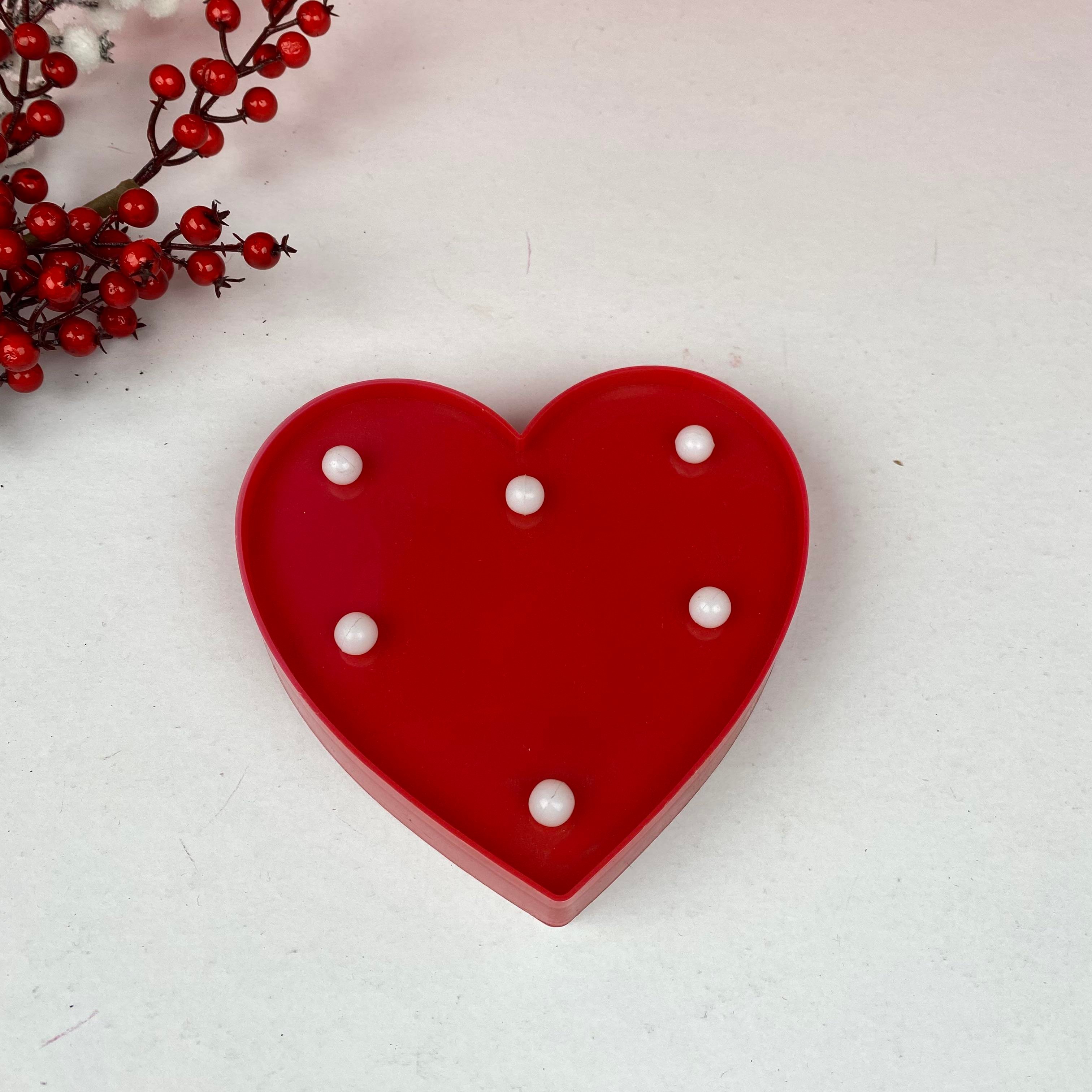 Led Işıklı Kırmızı Kalp - 14 cm 