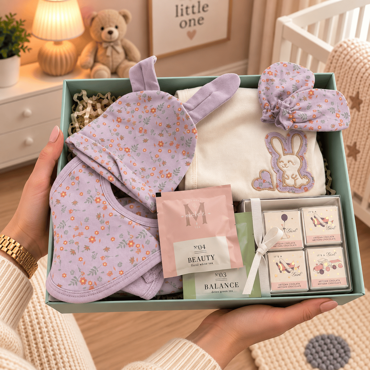 Mini Tavşancık Kız Bebek Hediye Seti