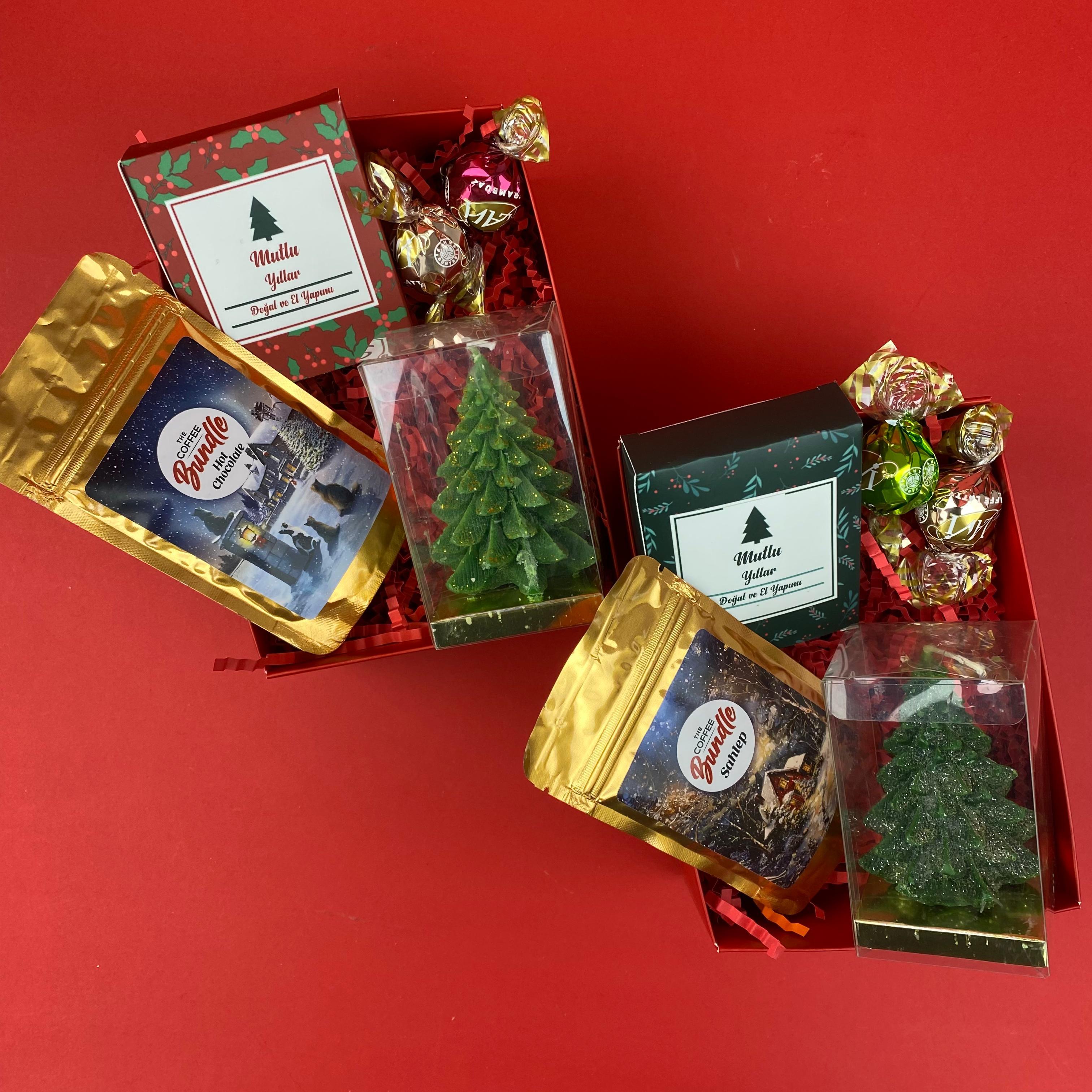 Mum ve Sabun Mini Yılbaşı hediye Kutusu