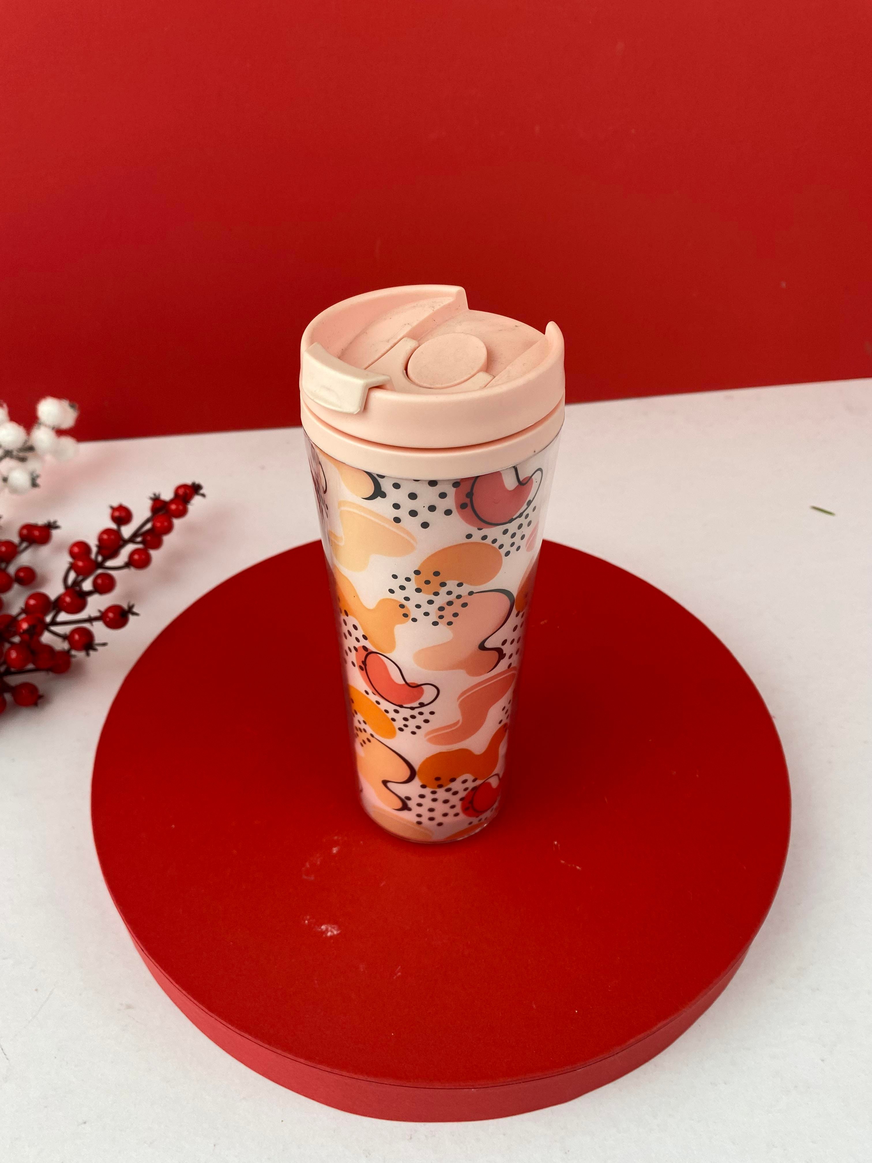 Pembe Geometrik Desenli Termos - 350 ml