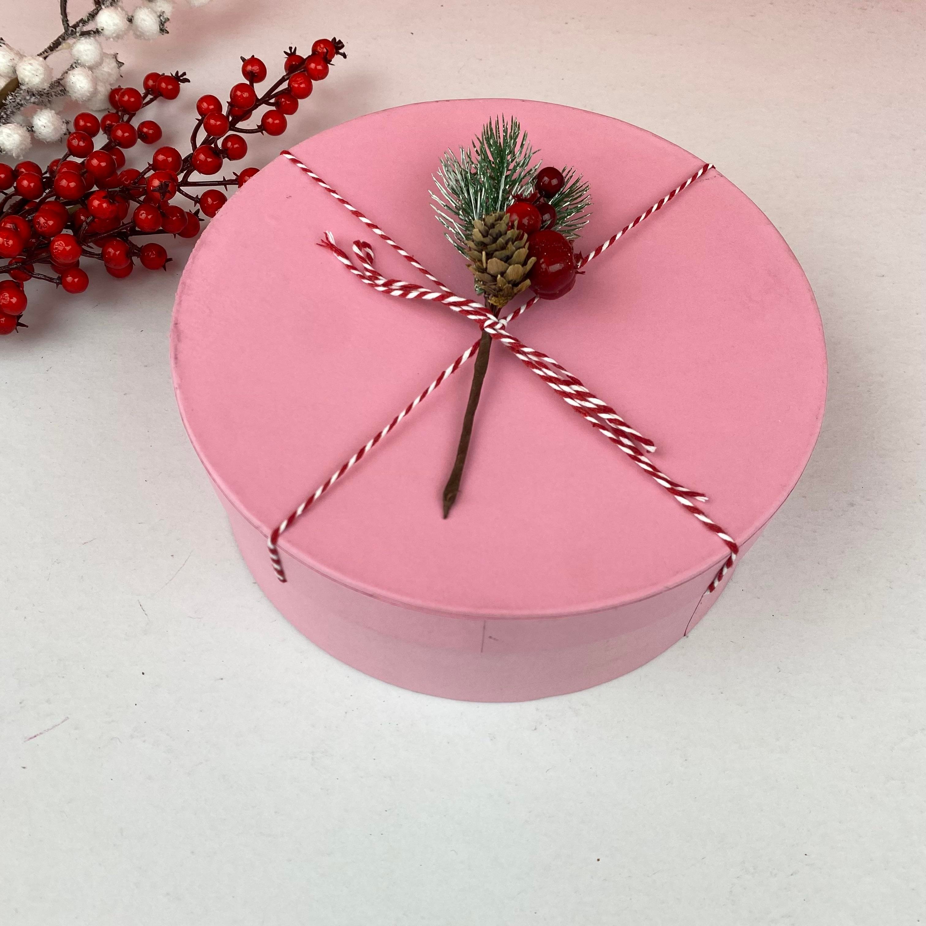 Rüya Kırmızı Yuvarlak Yılbaşı Hediye Kutusu-boş