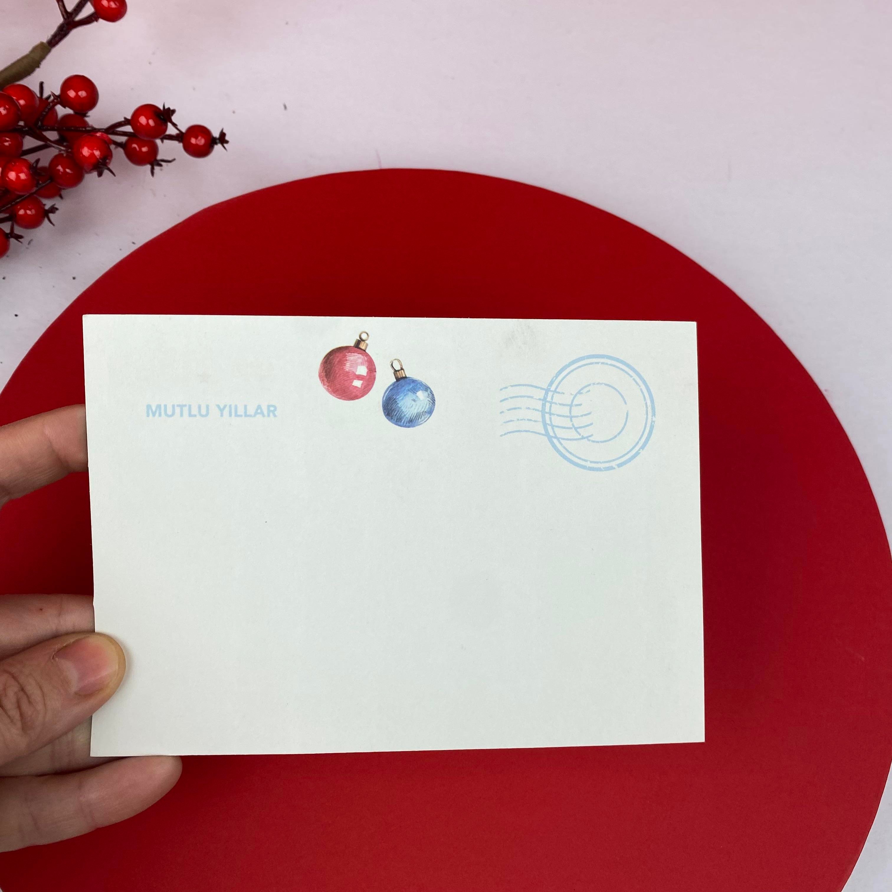 Simli Nostaljik Yılbaşı Kutlama kartı- 3lü paket