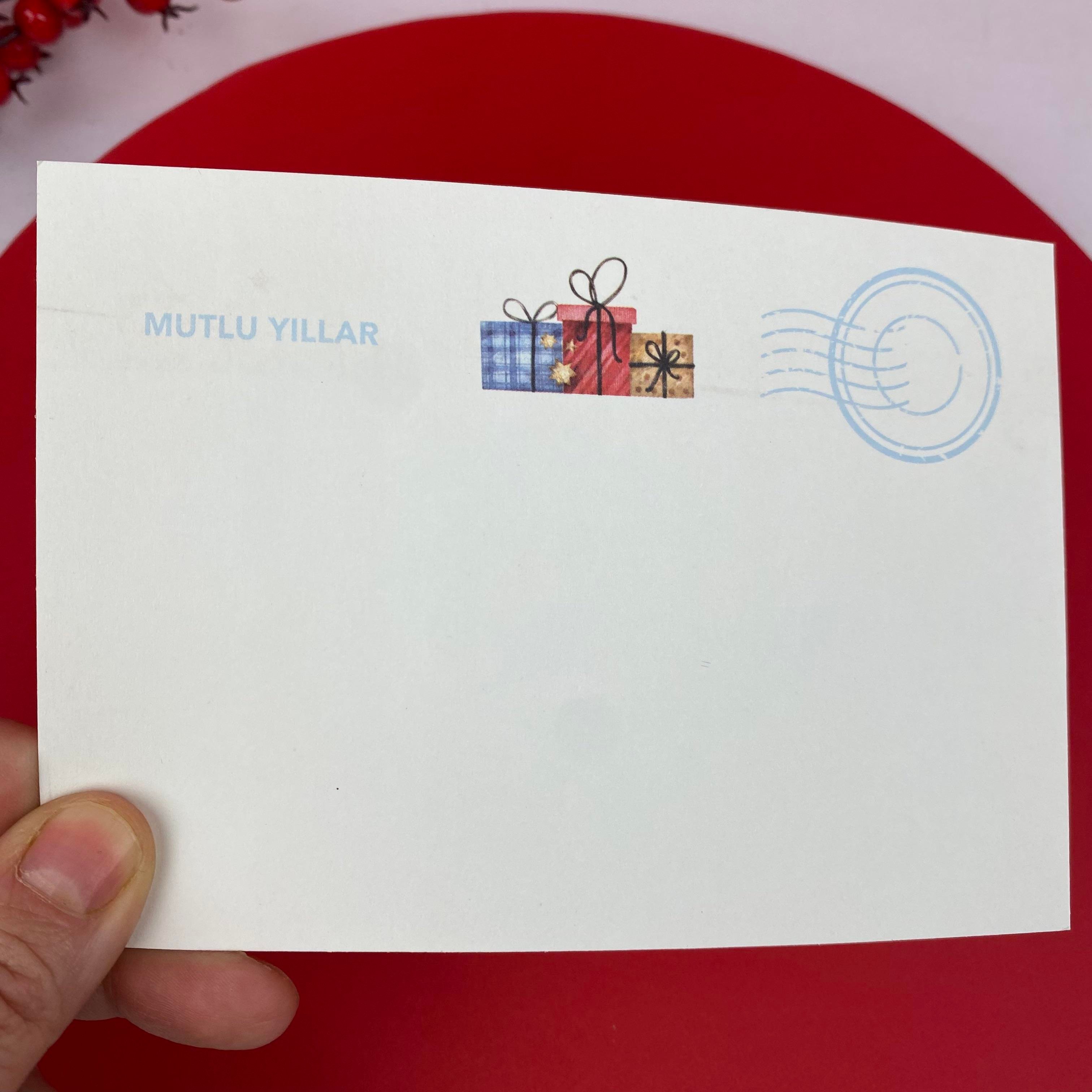Simli Nostaljik Yılbaşı Kutlama kartı- 3lü paket