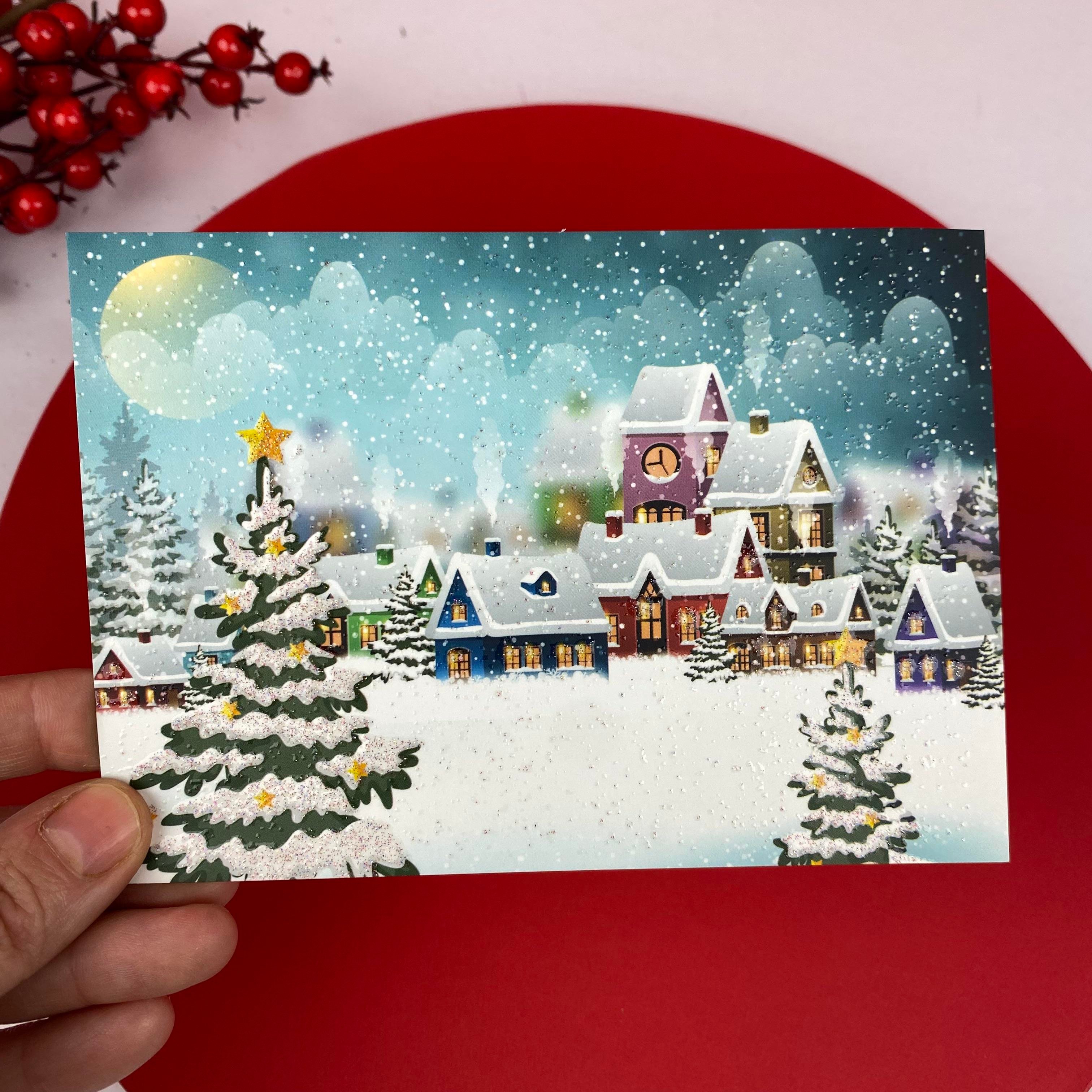 Simli Nostaljik Yılbaşı Kutlama kartı- 3lü paket