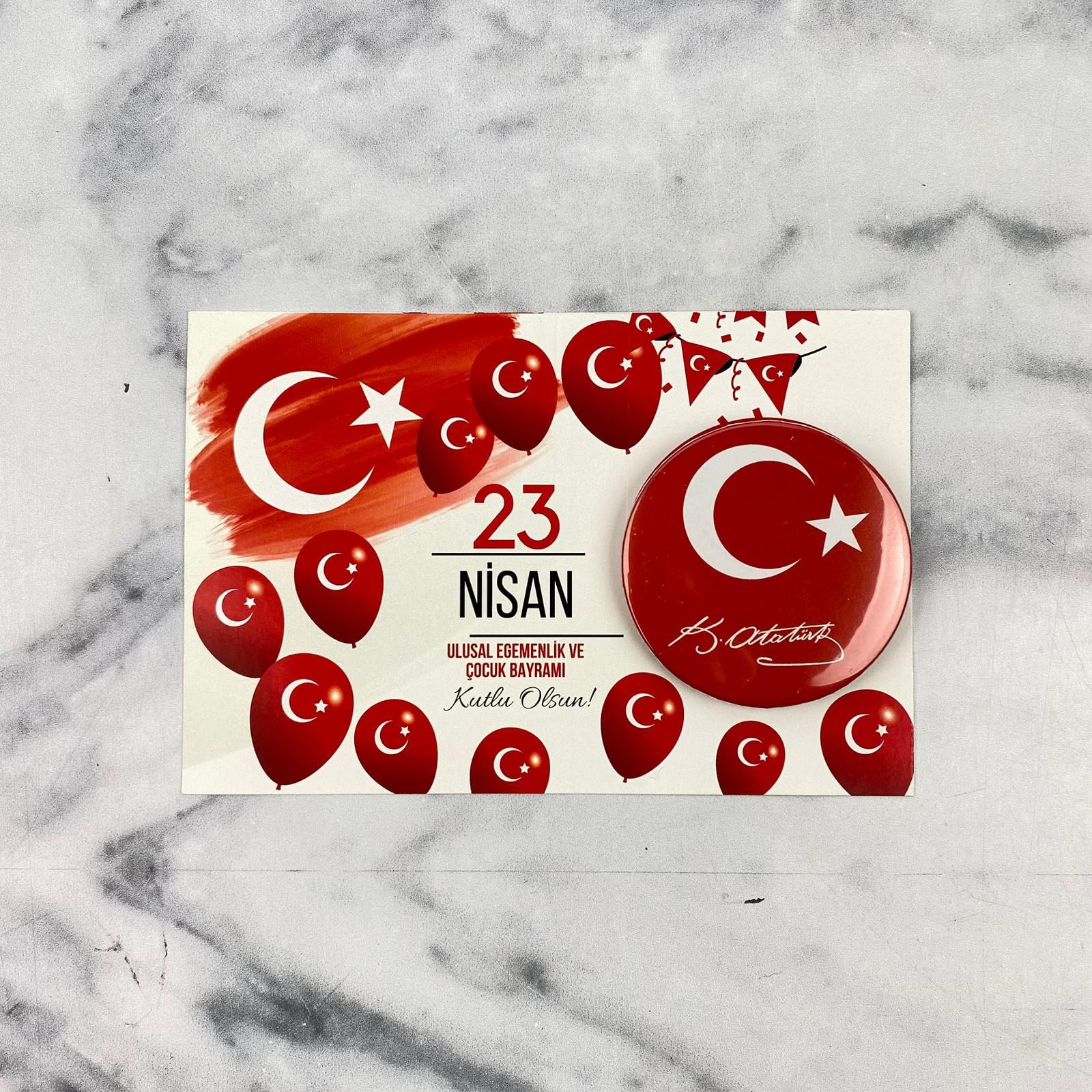 Türk Bayrağı Rozet 23 Nisan Çocuk Hediye 